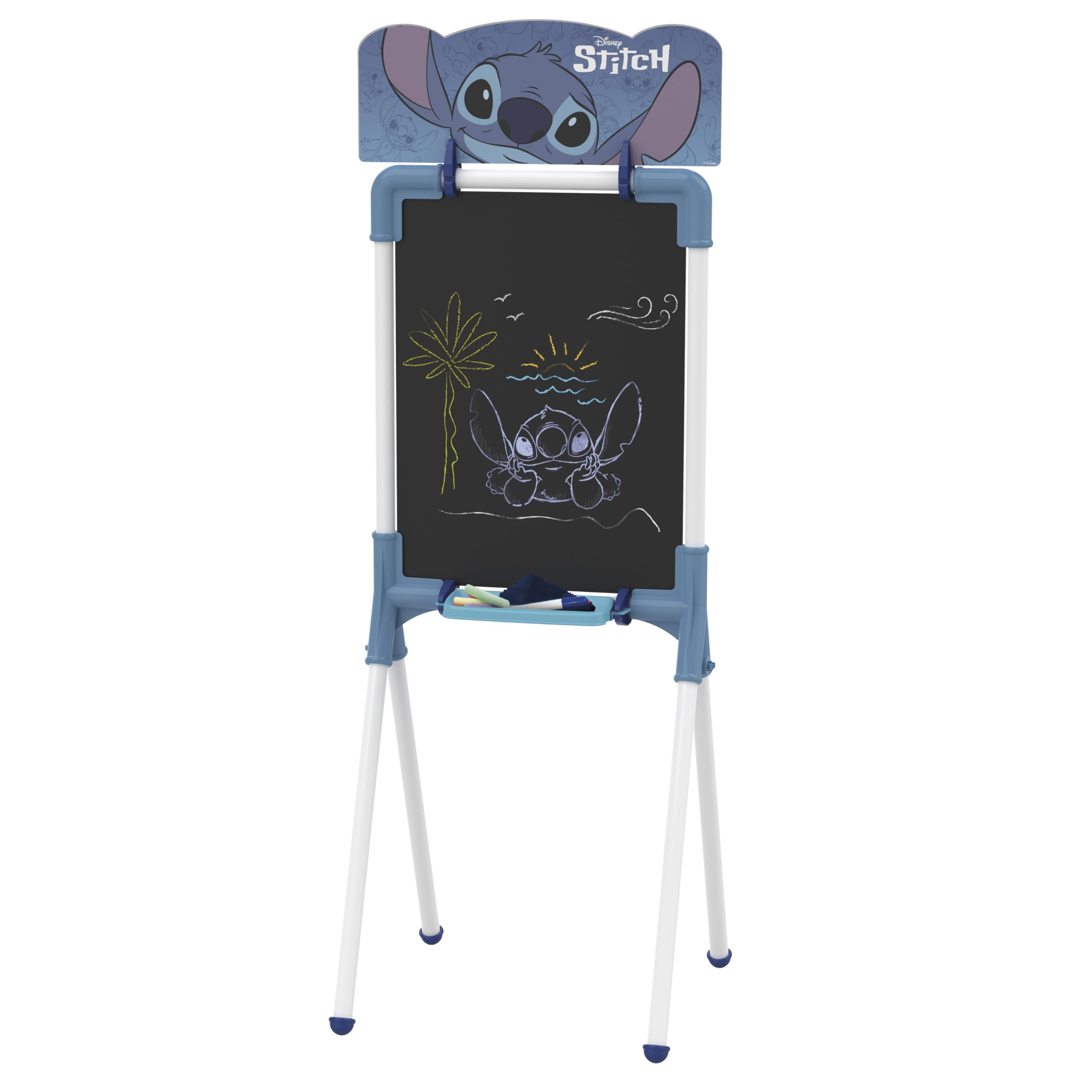 Chicos - Stitch 2 in 1 Children's Blackboard | Chalkboard with Easel | Includes Accessories and Stitch Stencils | Ages 3 4 5 Years (53025)