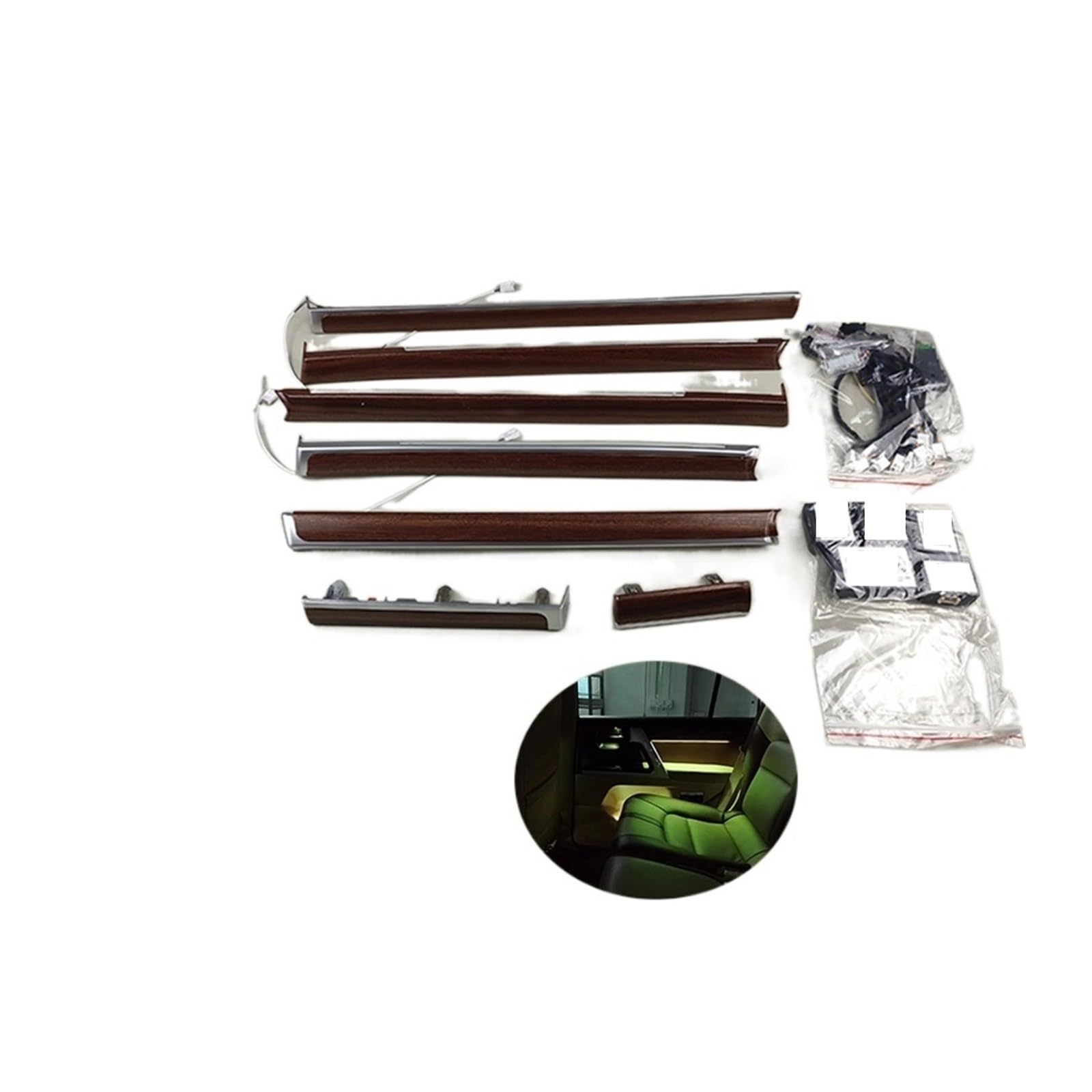 XCZPRKMXY Replacement Inter Led Atmosphere Lamp Compatible with Toyota Land Cruiser 2010-2020 Decorative Ambient Light Wood Style(C led Handle)