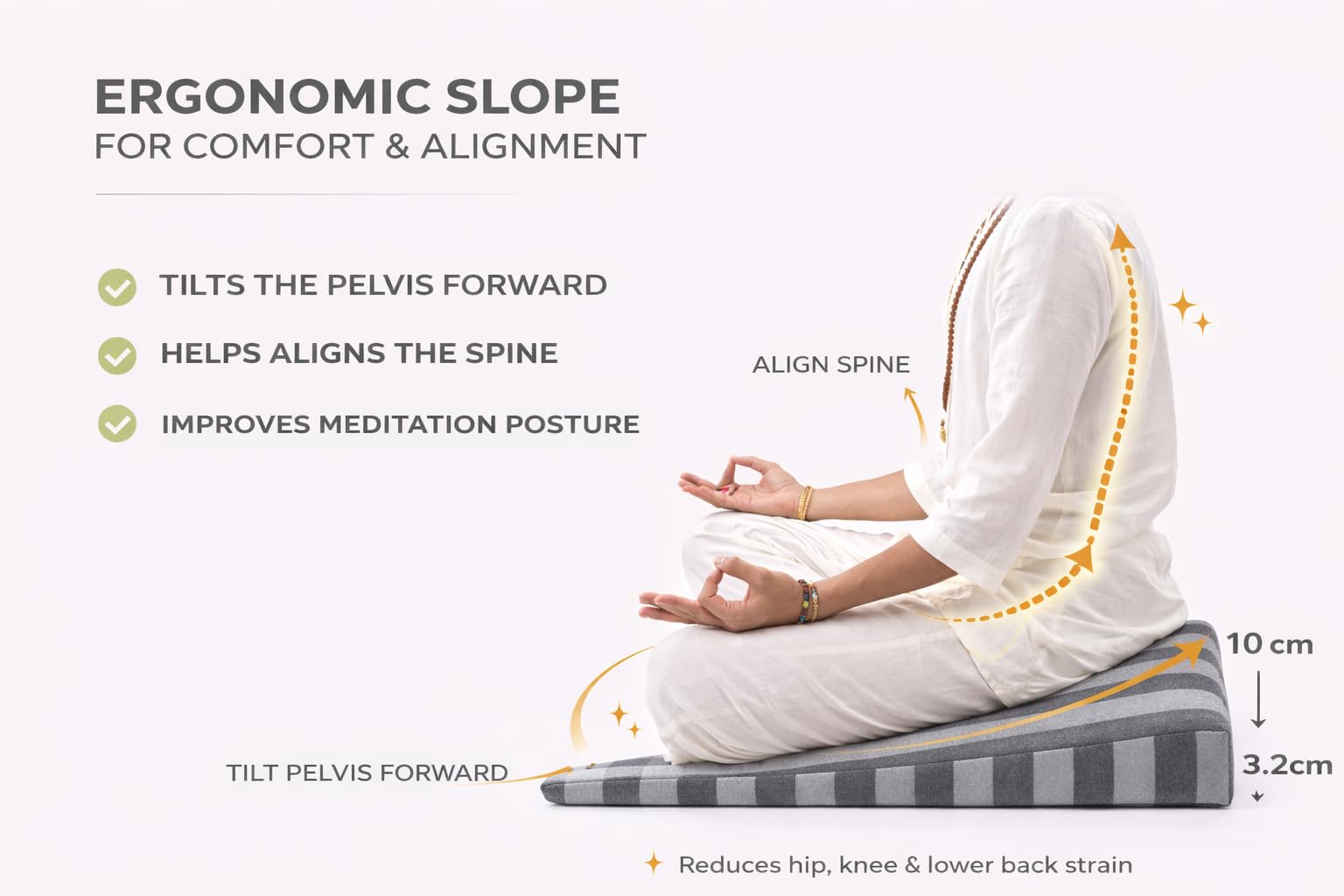 Sleepezee Ergonomically designed Meditation Cushion for Floor made with HR foam | Best Siting Cushion, Meditation, Floor Cushion (Grey, Xtra Large) 1