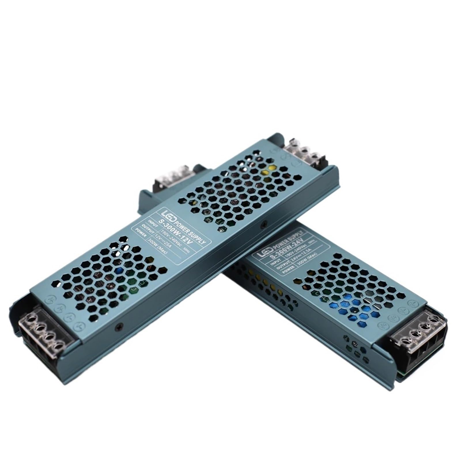 Zasilacz kontrolera światła LED z zasilaczem 12 V/24 V DC i 190-240 V AC do cichego oświetlenia (300 W, 12 V)