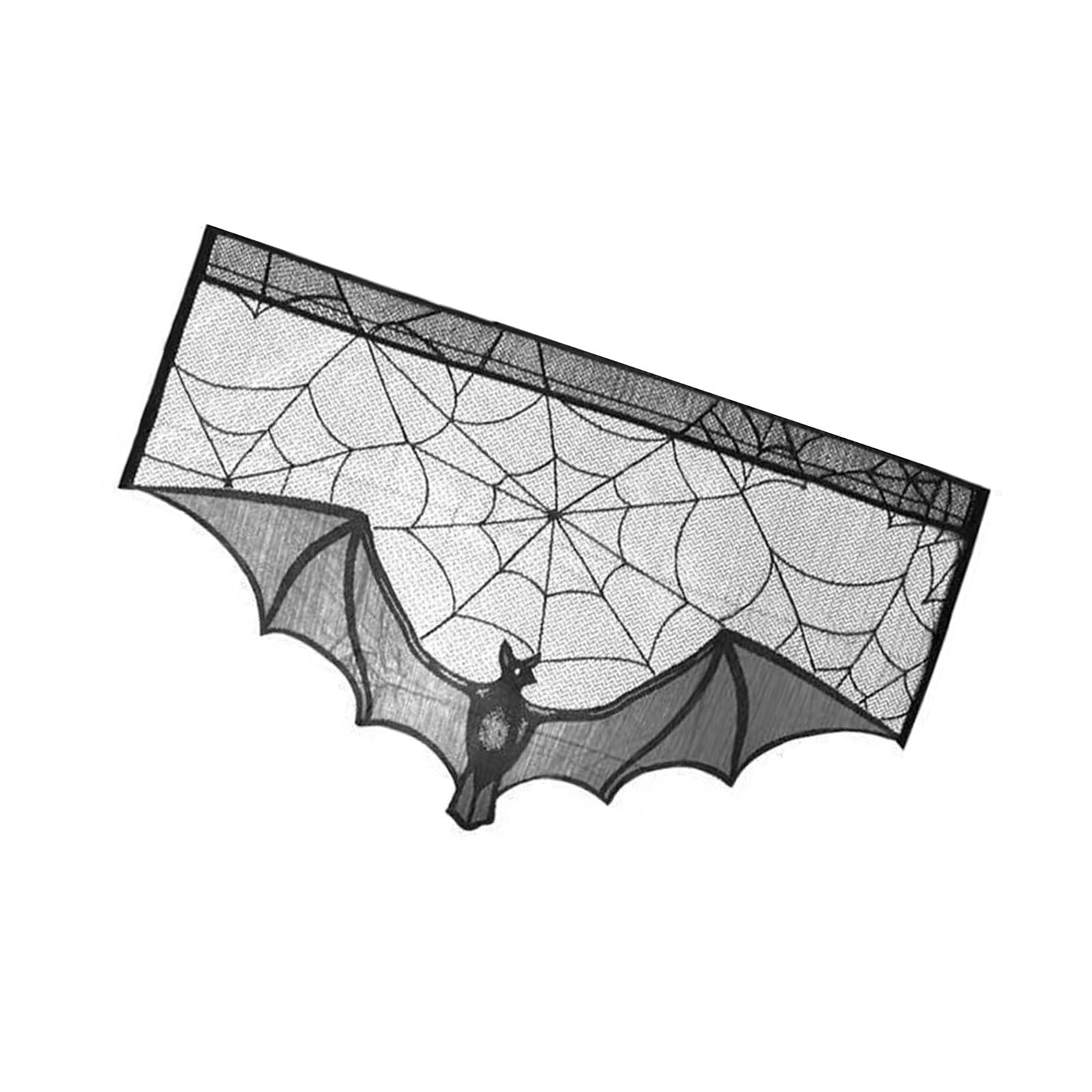 Tsophreniq Tablecloth Curtain Black Web Lace Table Runner for Halloween Celebration Easy to Clean and Store Table Runner Rectangular Covers