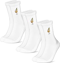 Niofind Lustige Tennissocken für Damen & Herren, Baumwoll Sportsocken mit Aperol Motiv, 3 Paar Statement Socken mit Cocktails, Weihnachtssocken Geschenk für Männer & Frauen