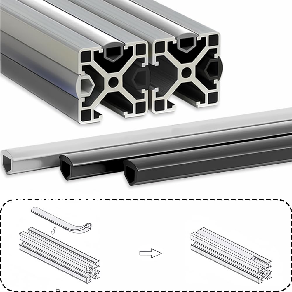 12 metrów aluminiowy pas krawędziowy 30x30, 40x40, 8 rowków, akcesoria do profili aluminiowych, osłona antypyłowa, miękka osłona, listwa uszczelniająca, miękki PVC listwa uszczelniająca dla profilu