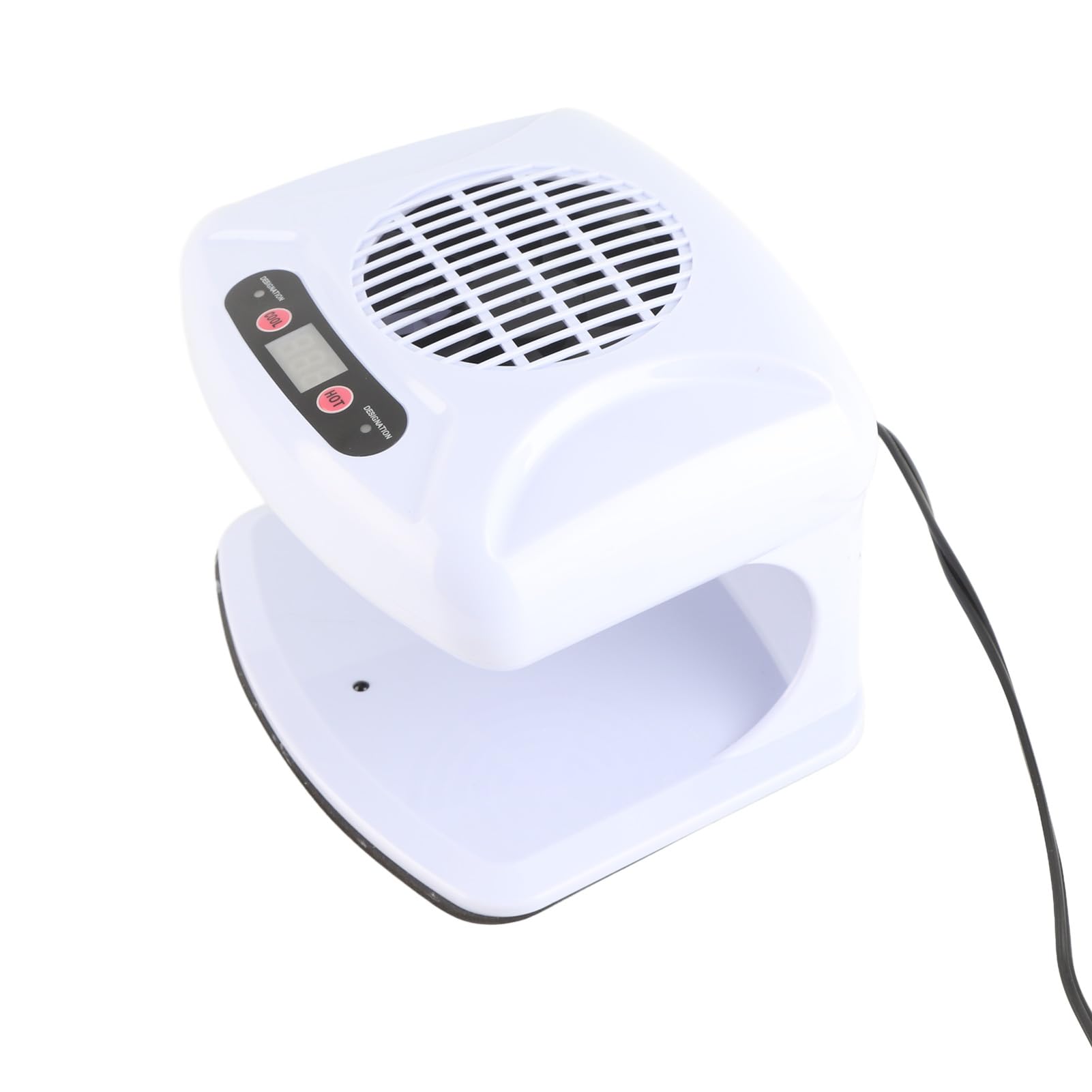 Nail Fan Dryer, Warm Wind Infrared Sensor Nail Air Dryer Powerful White Rotating Motor for Salon (US Plug 110V)