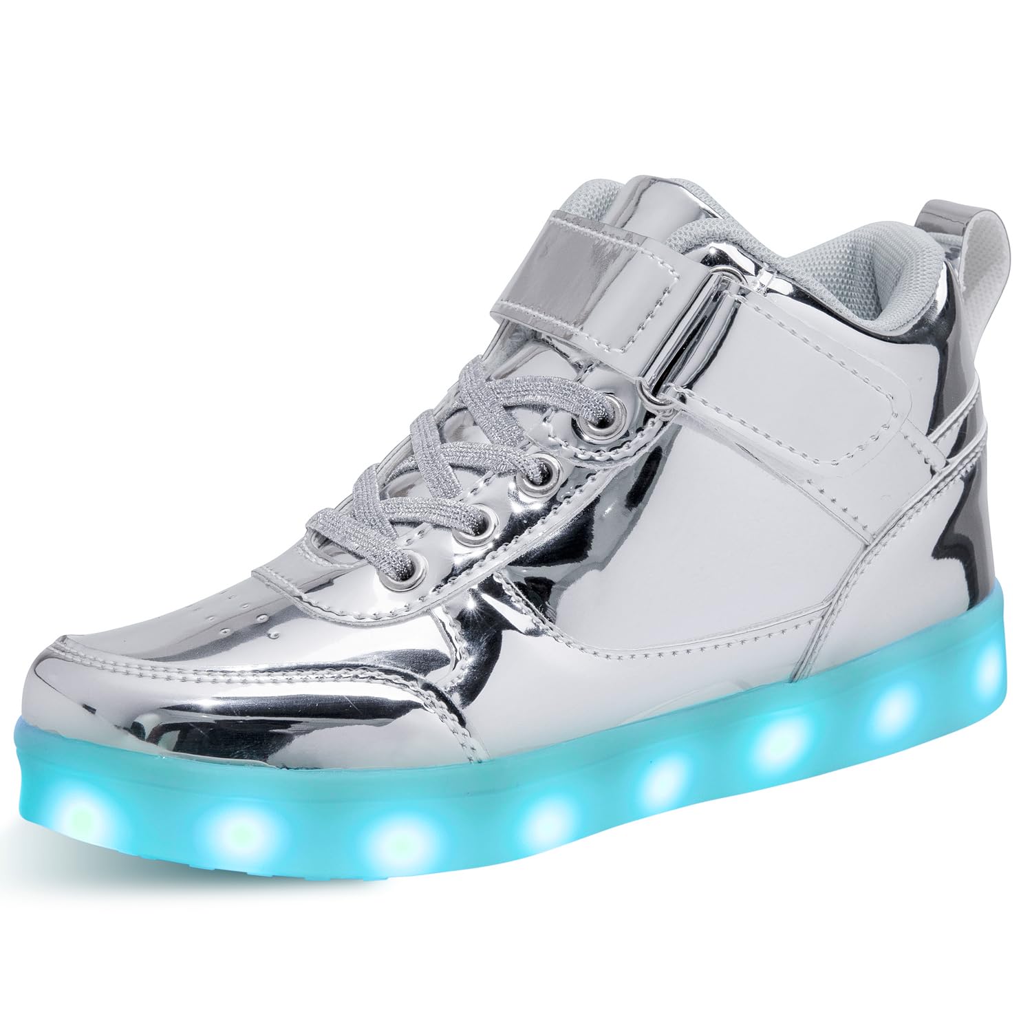 SEROUNY Kids Light Up Shoes LED Sneakers High Top USB Charging Flashing Trainers for Child Girls Boys