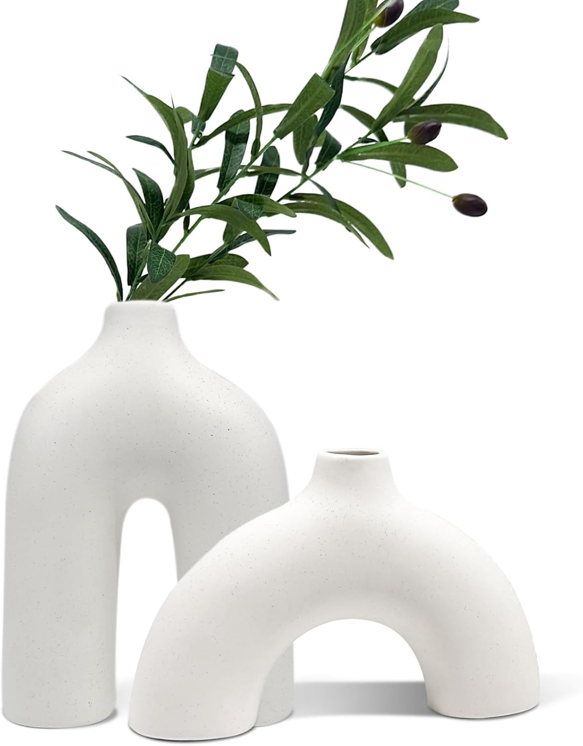 Boho Vase,White Ceramic Vase for Decor,Modern Minimalist