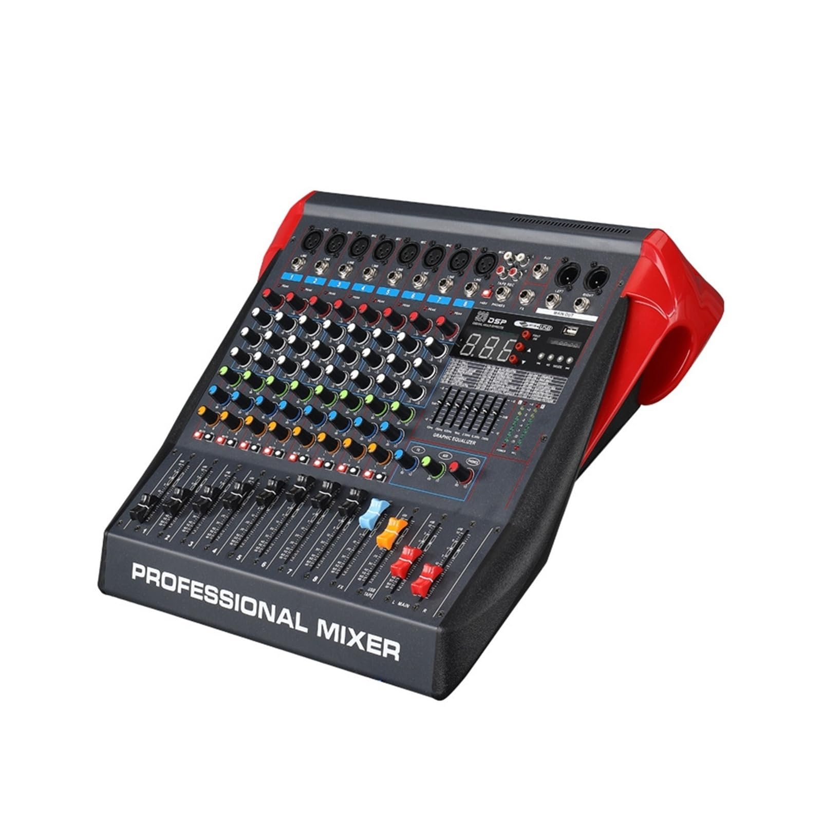 Mezclador de audio, Mezclador de 12 canales for grabación en vivo por computadora, for casa, KTV, banda, escenario, reproducción USB y MP3