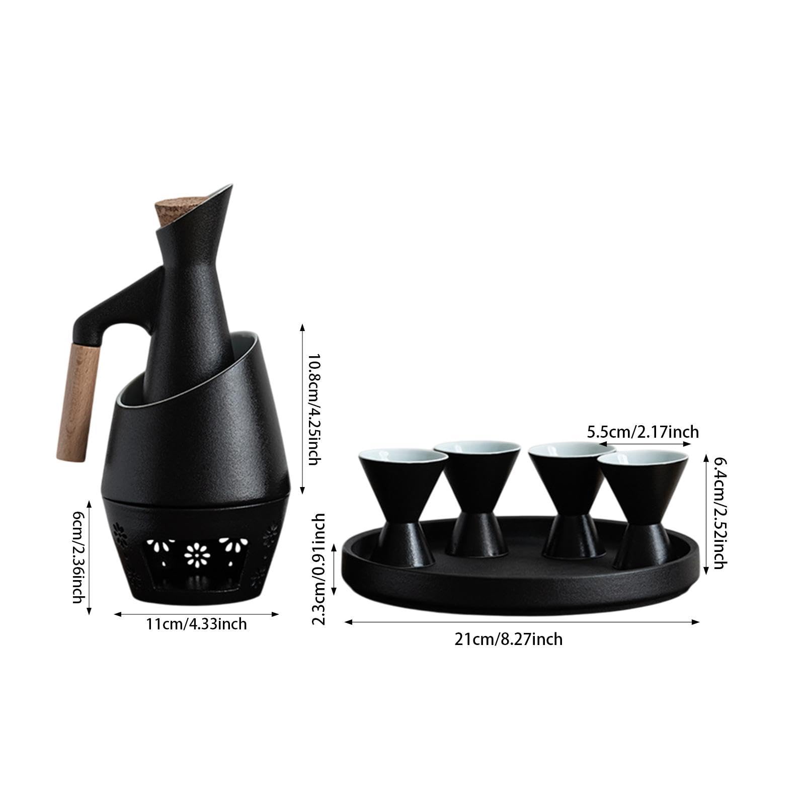 YWJLQH Japanese Sake Set with Carafe and Cups for Home Gatherings