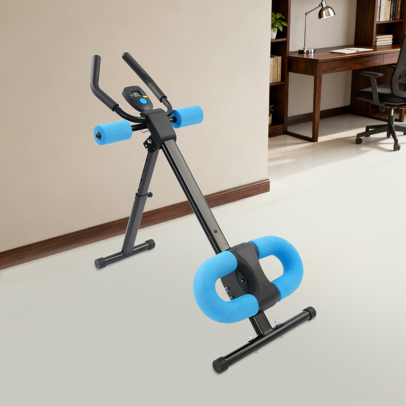 Bauchmuskeltrainer für Zuhause, Bauchtrainer mit LCD Monitor, Multifunktionale Trainingsgerät, 5-stufige Höhenverstellung, für Hause Büro Fitnessstudio Yogastudio