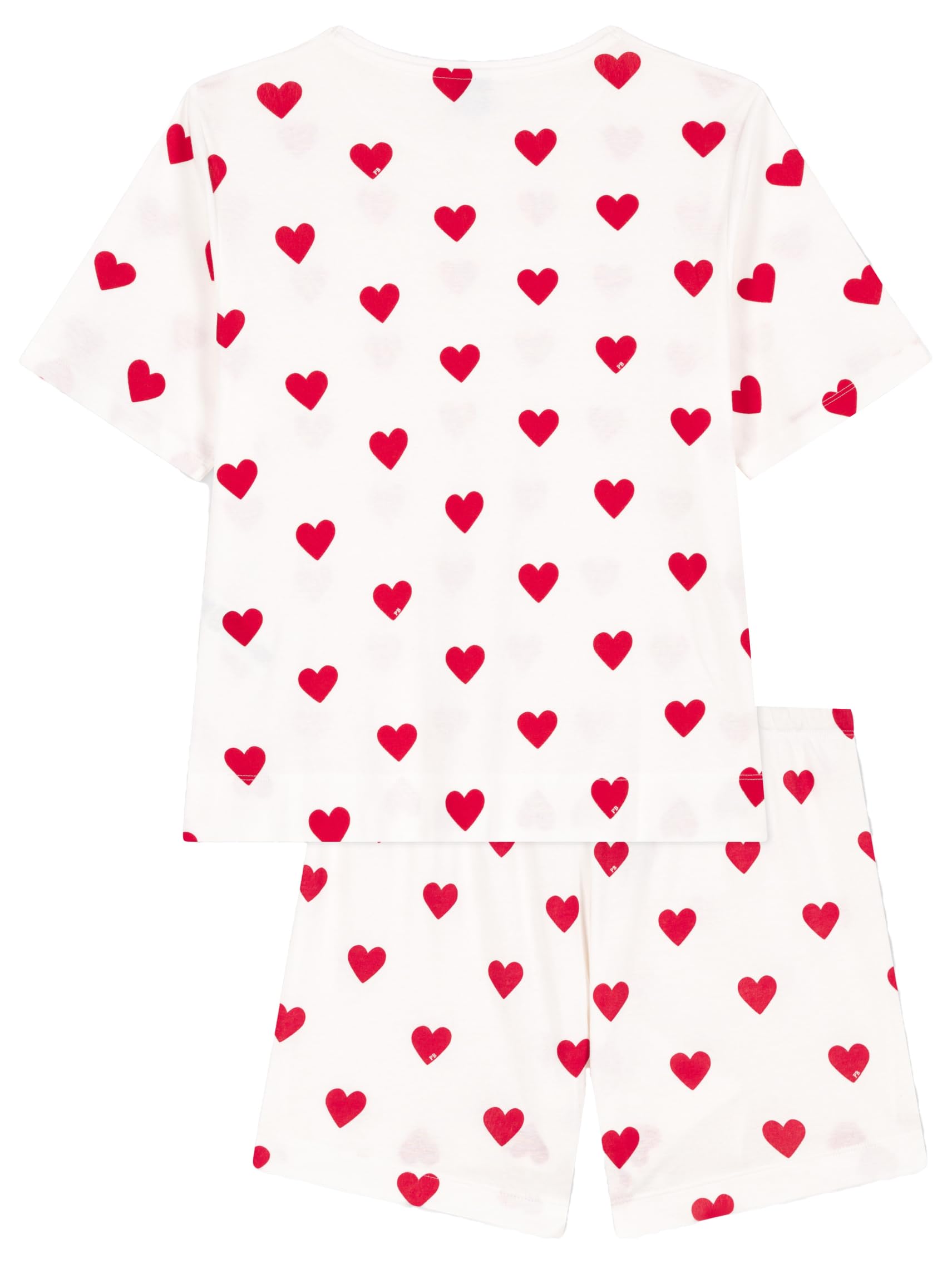 Petit Bateau Piżama damska z krótkim rękawem Marshmallow/Terkuit M, Marshmallow/Terkuit, M