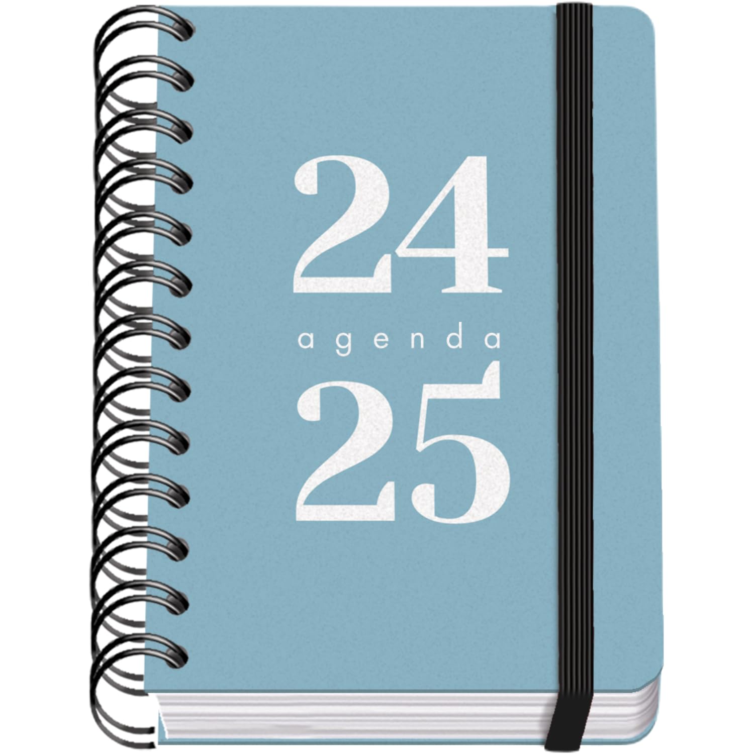 Dohe - Agenda Escolar 2024 2025 - Día por Página, Tamaño A6 (12x17 cm), Cierre Anillas y Goma, Español e Inglés, 4 Páginas de Pegatinas, Septiembre a Junio, Material Escolar - GRAMMAR Azul