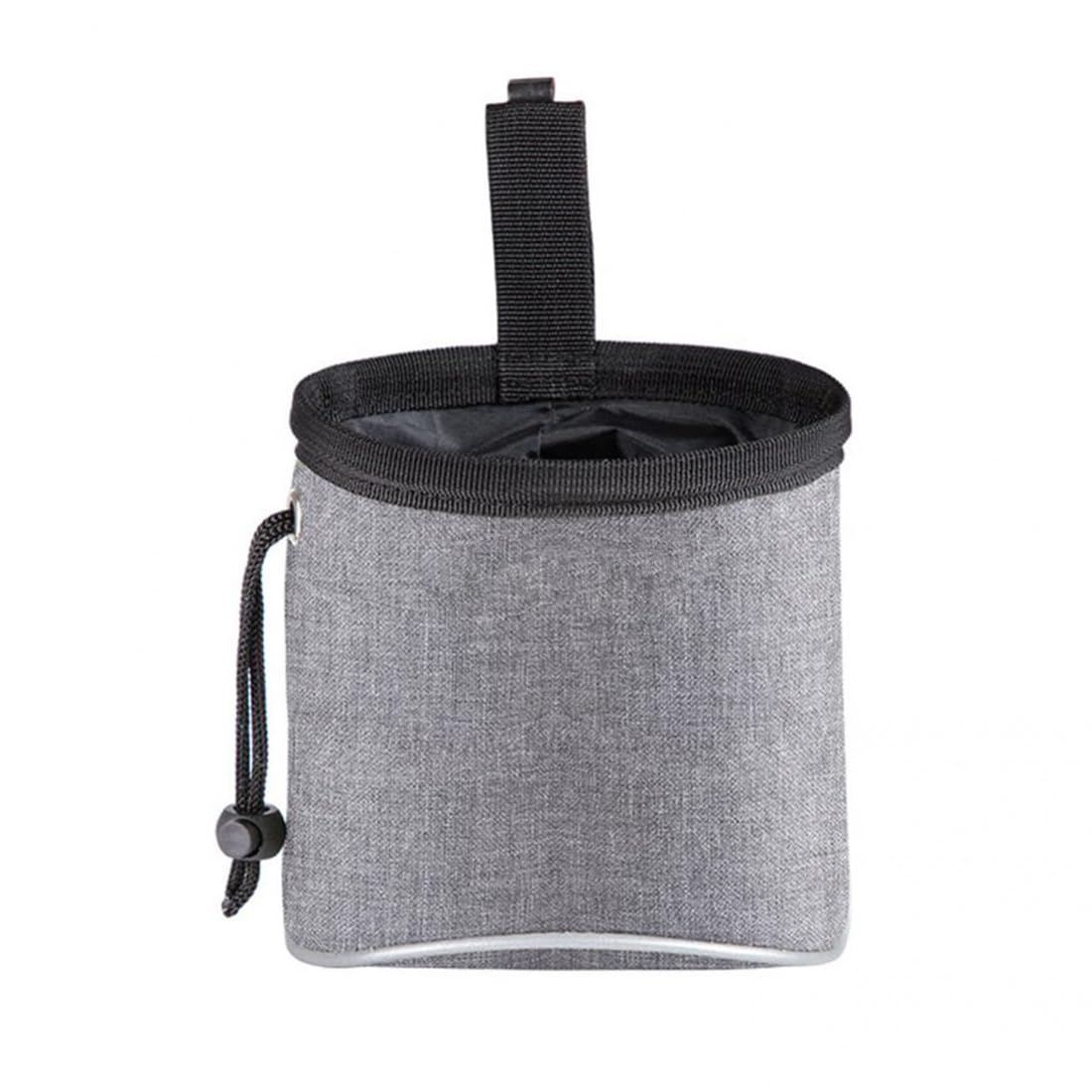 INGJIA Bolsa Premios Perros Pequeña, Mini Dog Treat Bag, Bolsa de Entrenamiento Perro，Bolsa Multifuncional con dispensador de Bolsas para excrementos, cinturón Ajustable (Gris)