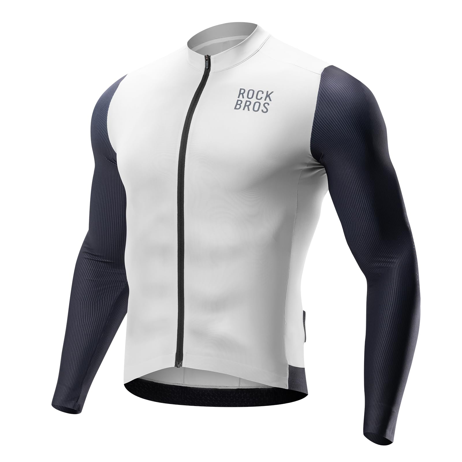 ROCKBROS Maglia Ciclismo Uomo, Maglia Ciclismo a Manica Lunga, Maglietta Ciclismo Trapirante ad Asciugatura Rapida, Top da Ciclismo con 3 Tasche, Taglia Europea per MTB, Bici da Strada, da Corsa