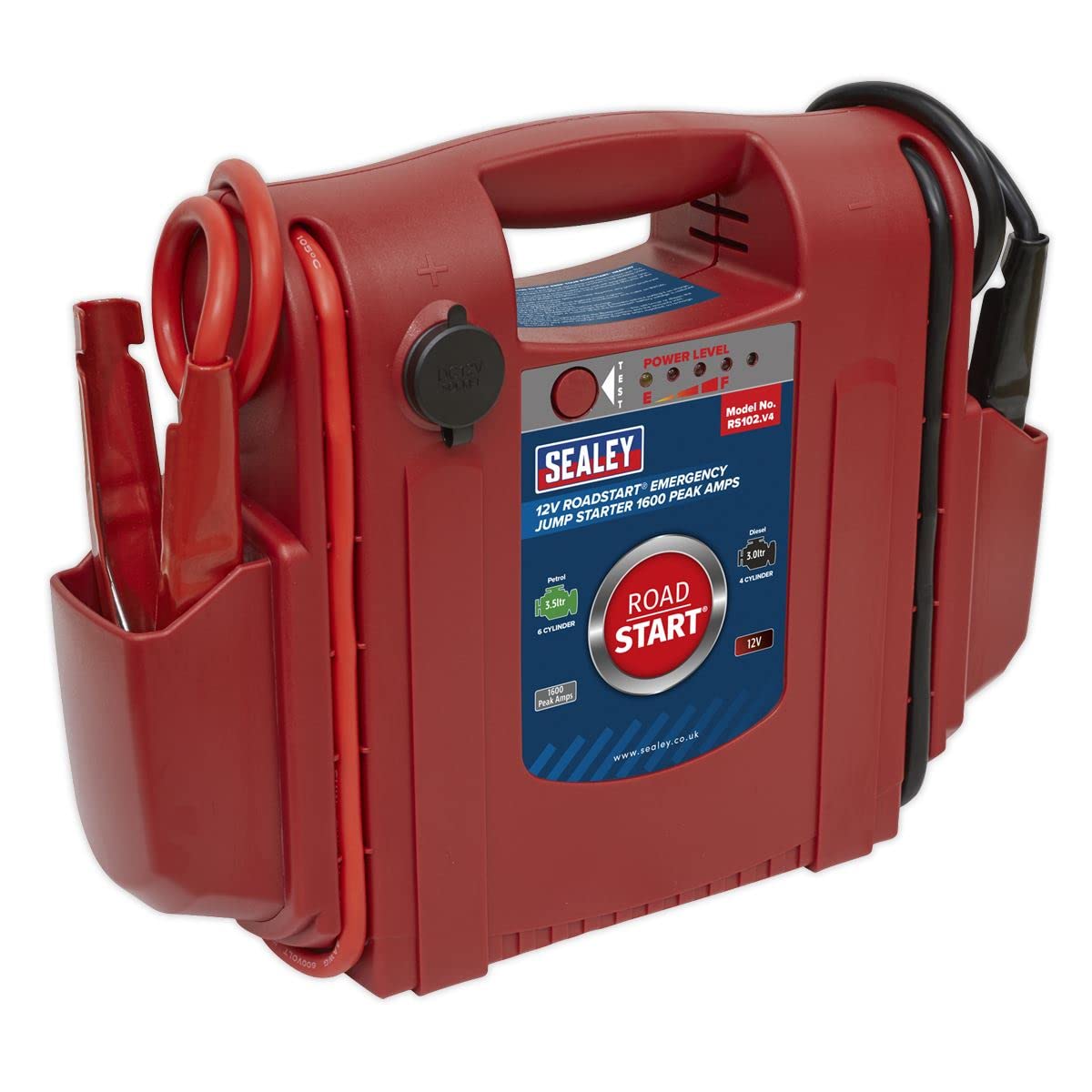  - Sealey 1600A 12V Roadstart Emergency Jump Starter Battery Power Booster Rs102