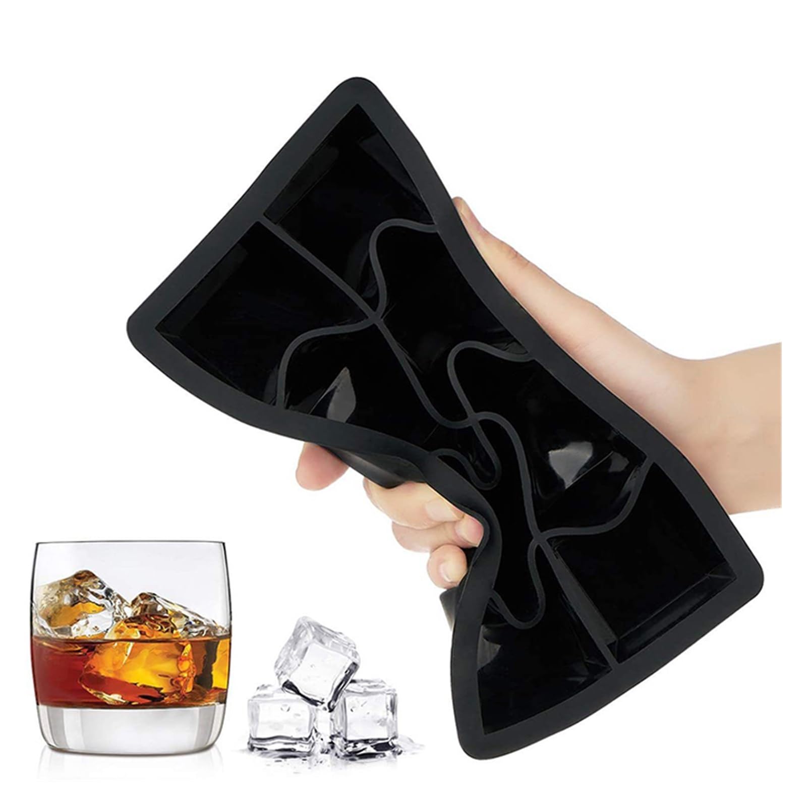 Vassoio per cubetti di Ghiaccio Vassoio per Ghiaccio Grande in Silicone Stampo per Vassoio Quadrato per Uso Alimentare Grande Stampo Fai-da-Te Bar Pub Wine Ice Blocks Maker Model (Color : 6 Grids)