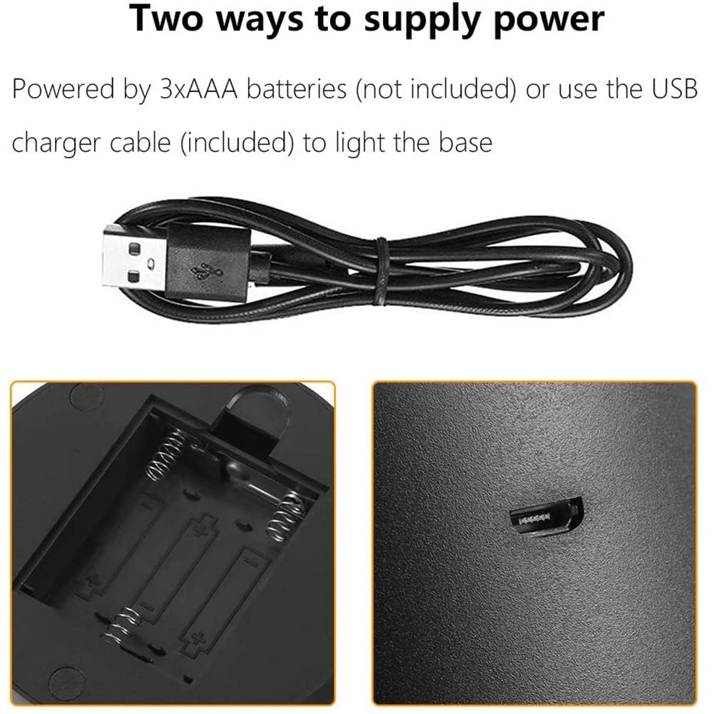 Base Per Lampada LED 3D Con 12 Piastre Acriliche, Luce Notturna A 16 Colori, Alimentazione USB, Espositore Per Effetti Luminosi, Bianco