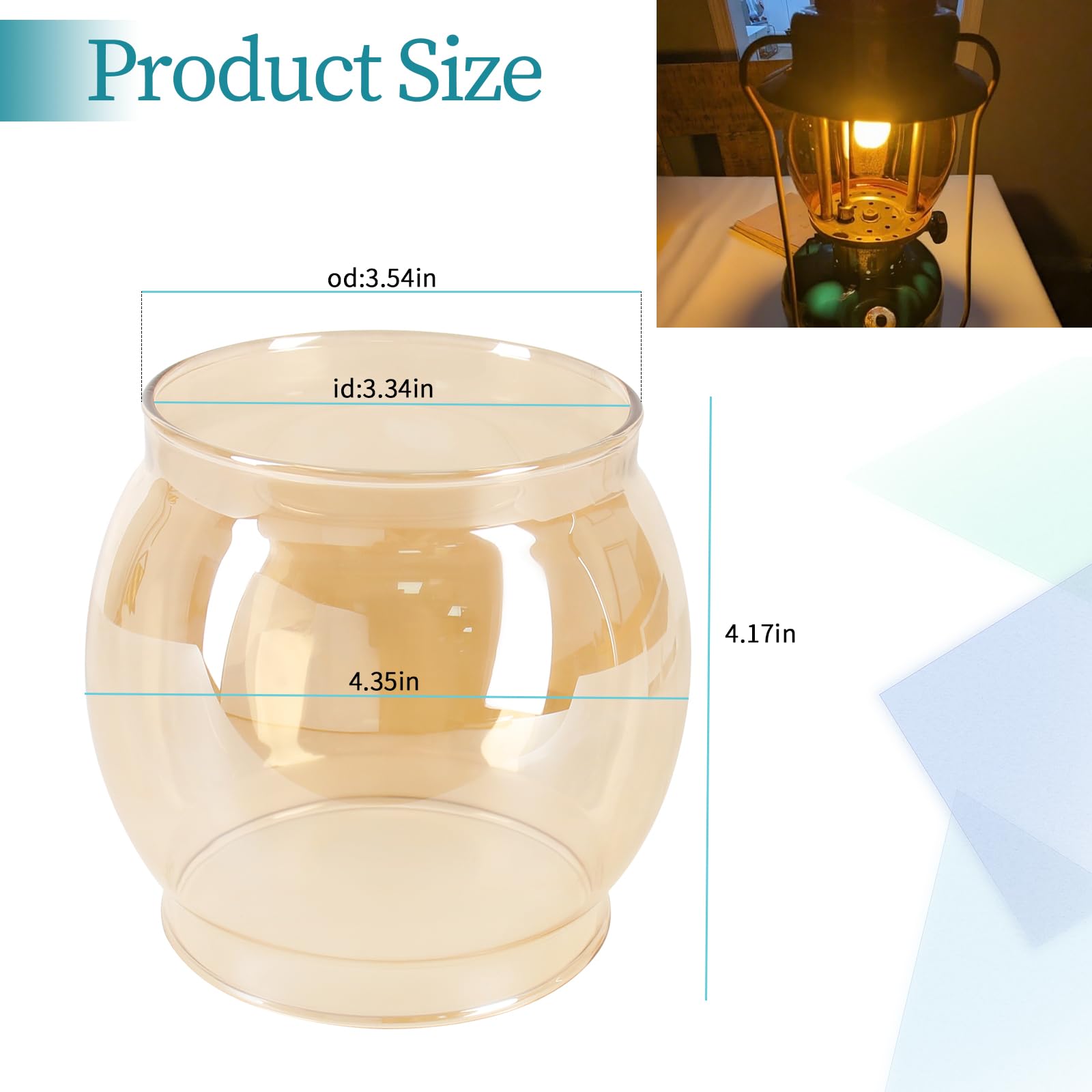 Lantern Glass Globe Replacement, Compatible with Coleman 200A/B