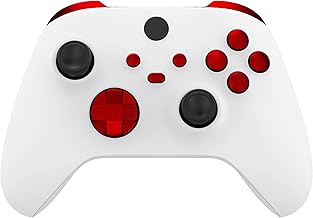 eXtremeRate No Letter Imprint Custom Full Set Buttons for Xbox Series X/S Controller, Scarlet Red Replacement Accessories Bumpers Triggers Dpad ABXY Buttons for Xbox Series X/S, Xbox Core Controller