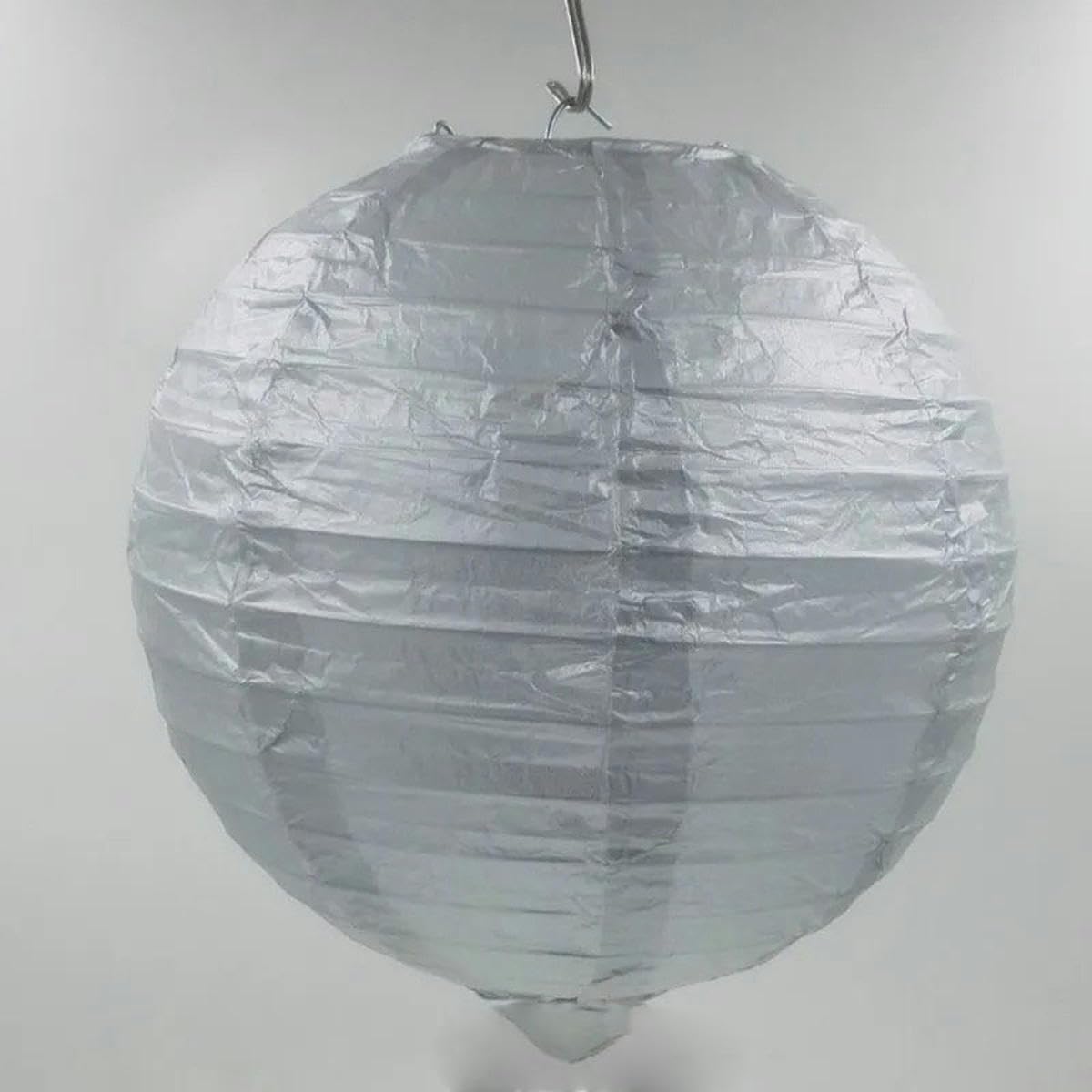 Round Paper Lanterns, Round Hanging Paper Lanterns Multicolor 10-40cm(Silver,35cm(14inch))