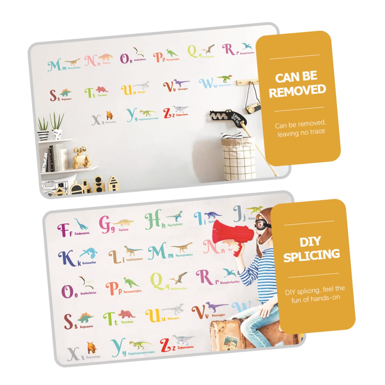 TOYANDONA 3juegos Pegatinas De Pared Infantiles Diseño De y Letras Decorativo Para Habitaciones Para Guarderías y Superficies Lisas