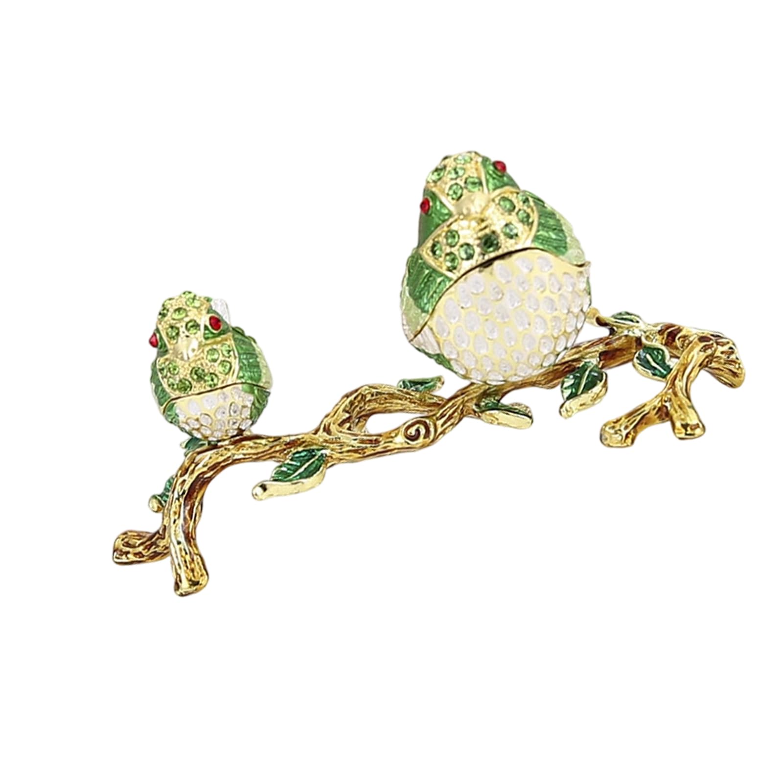 Lovebird Trinket Box for Earrings and Small Jewelry, Zinc Alloy Bird Jewelry Holder for Vanity Decor, Shelf Display, Compact Tabletop Storage Bird Box Decorative Trinket Lovebird Holder Earring Vanity