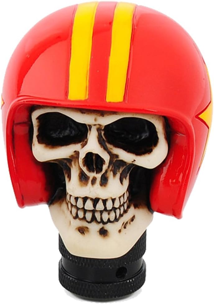 Bingohobby Car Gear Knob Universal Skeleton Skull Shift Knob 5 Speed 6 Speed Gear Shifter Stick Cover Red