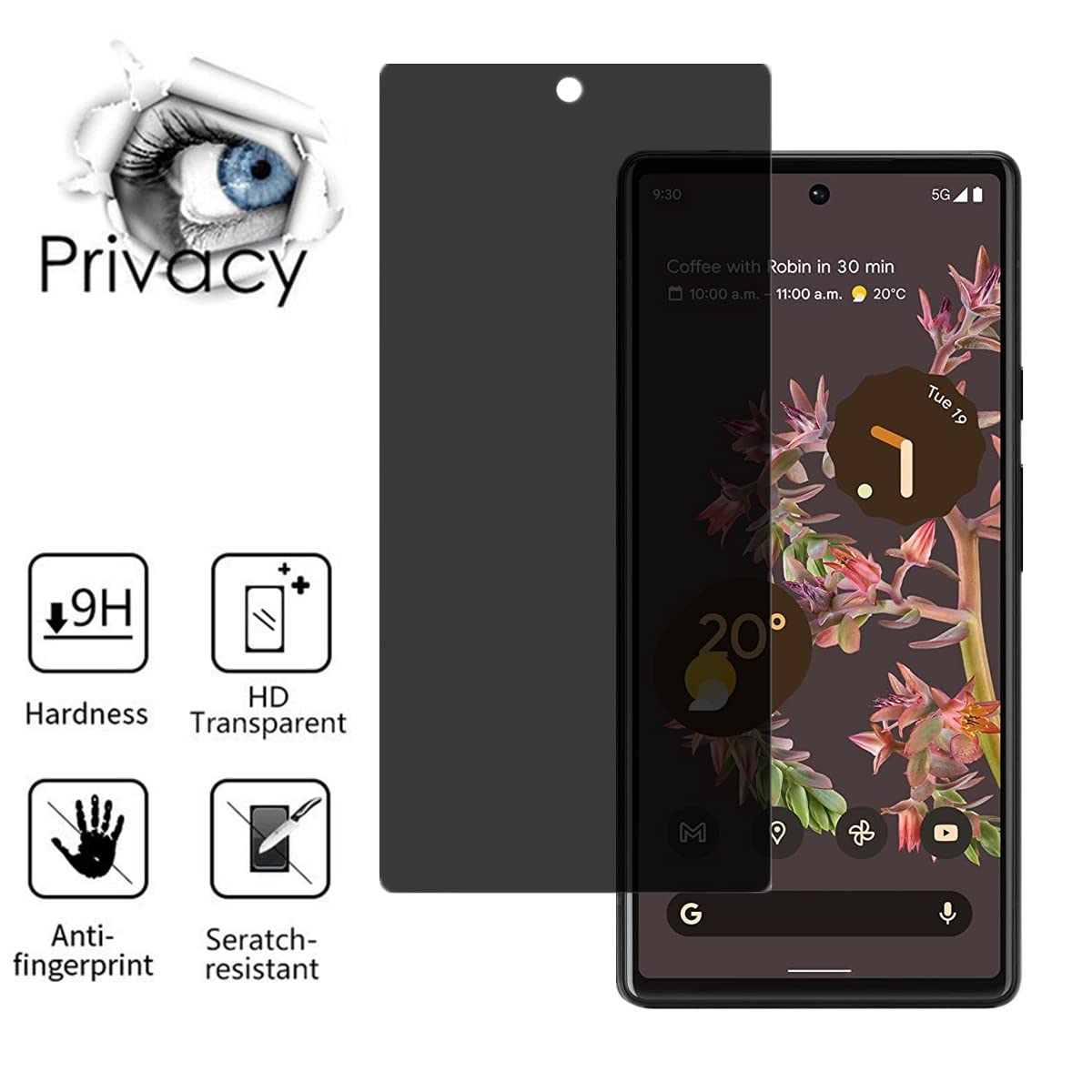 Anti Spy Phone Google Pixel 6 本体 Amazon.com: AISELAN for Google Pixel 6 Privacy Screen Protector,[2