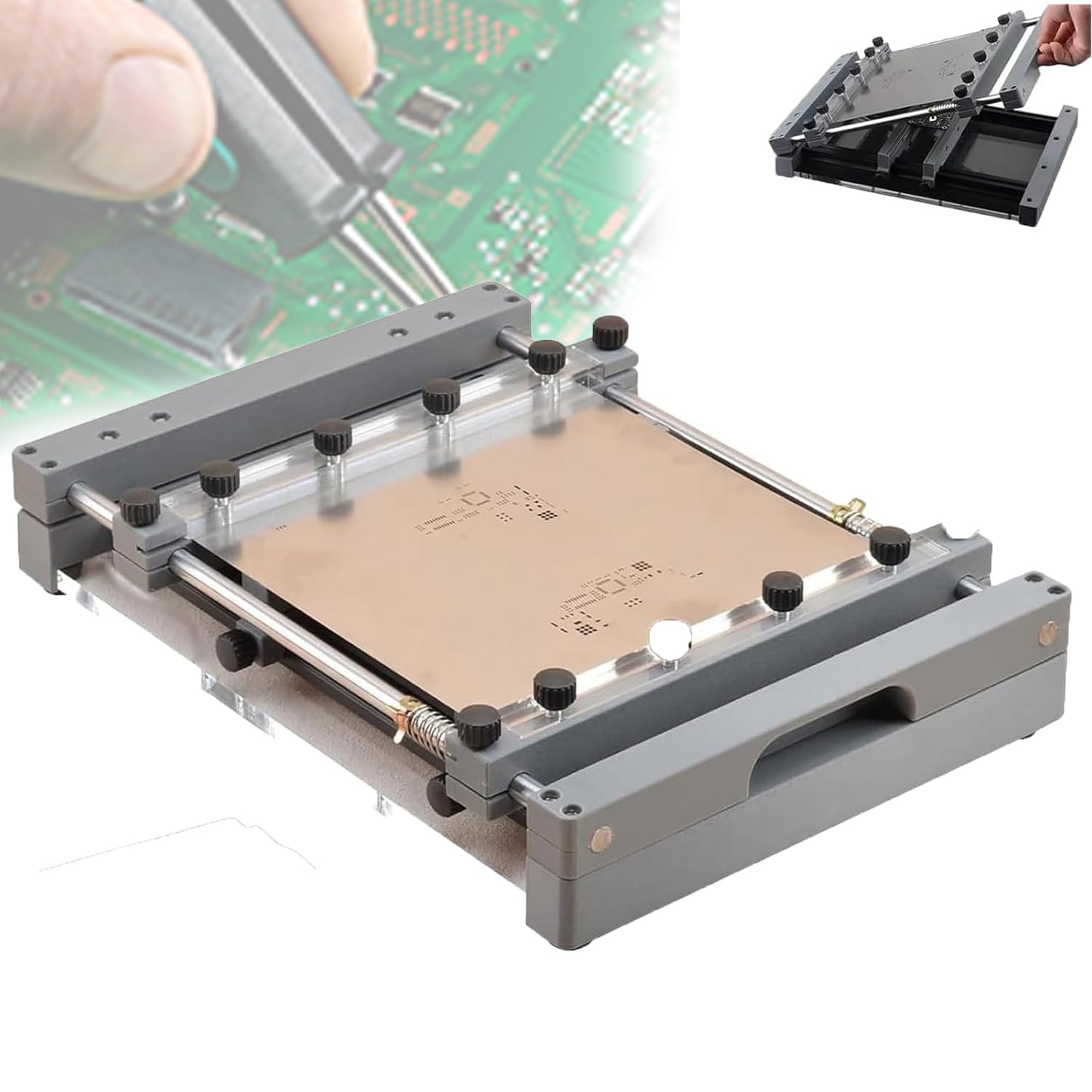 COYEUX Pcb Stencil Printer, Manual Solder Paste Printing Table, Fits 150×150mm Pcb, Adjustable Alignment For Prototyping, Small Batch Smt Production And Lab Work