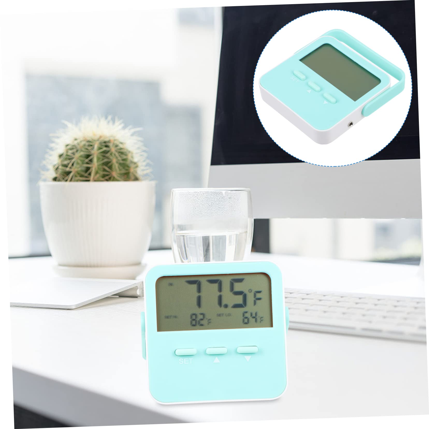 HANABASS 3pièces Thermomètre à Avec Support Pour Mesure De Température Intérieure Et Extérieure Alarme Matériau Précision Améliorée Aux Orifices Air