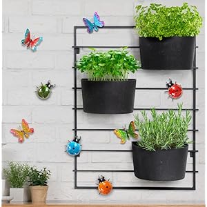 GIFTME 5 Metal Garden Wall Art Decorative Set of 4 Cute Ladybugs Outdoor Wall Sculptures GIFTME 5 Metal Garden Wall Art Decorative Set of 4 Cute Ladybugs Outdoor Wall Sculptures