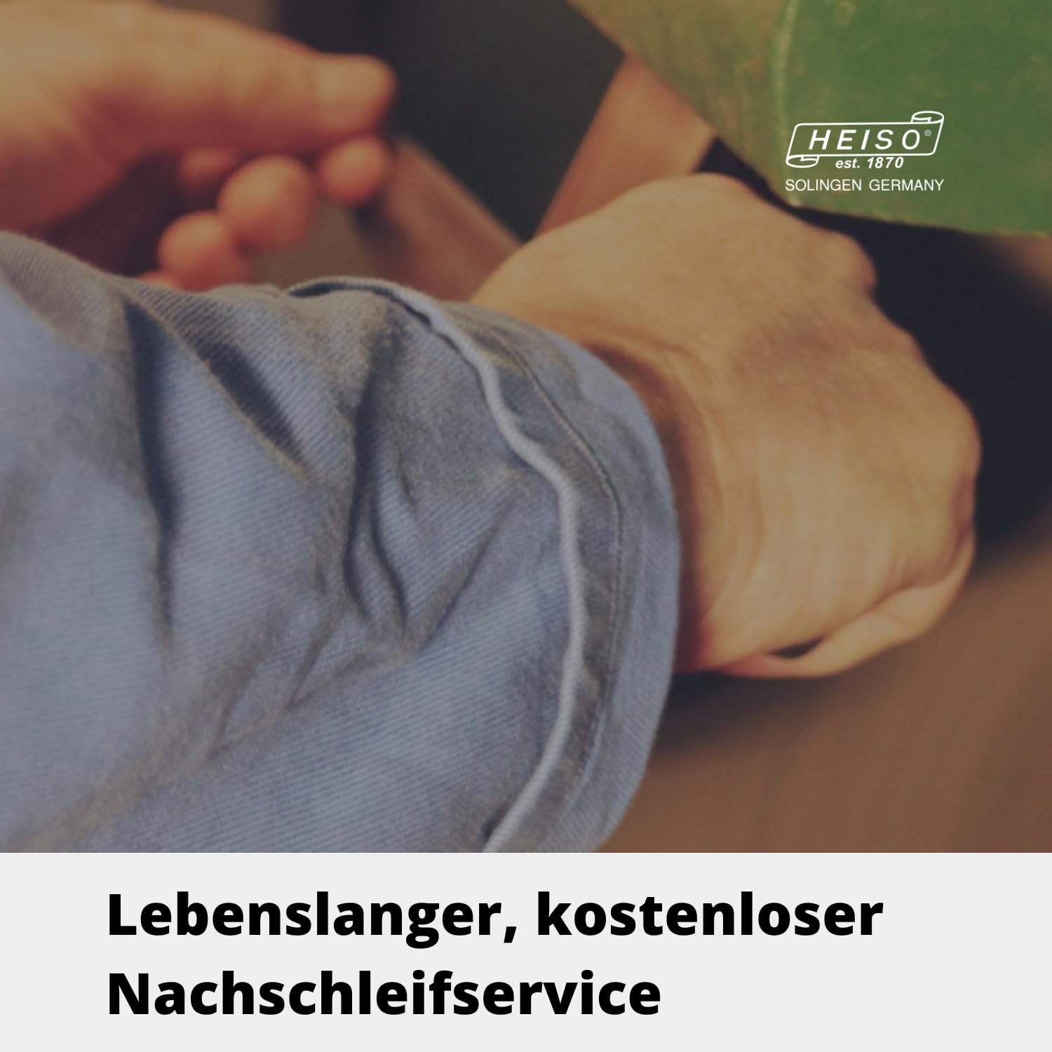 HEISO Fleischmesser mit 21cm Klingenlänge, Geschmiedetes Tranchiermesser mit Griff aus Walnussholz, Made in Solingen - Germany