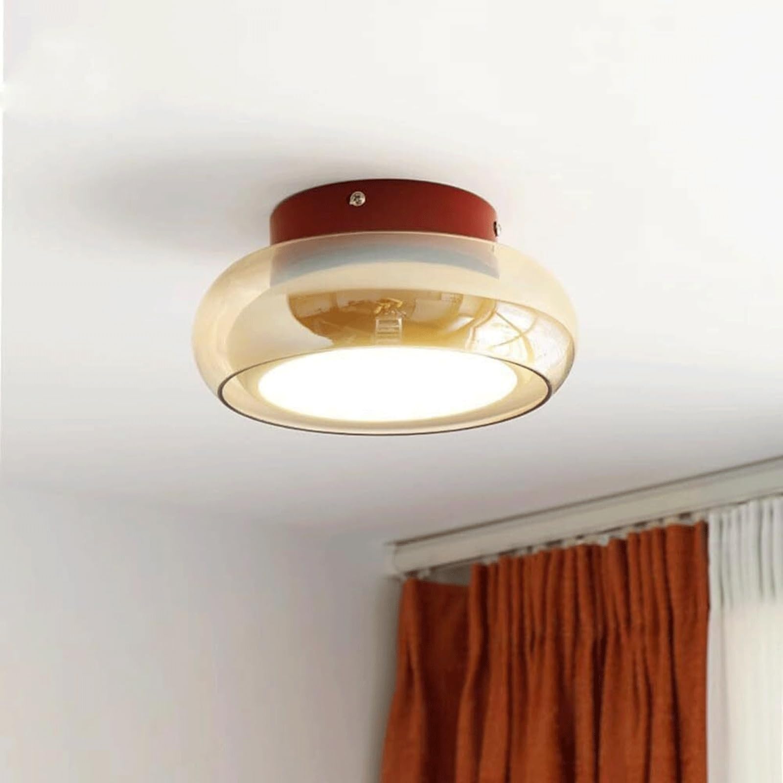 DUddTTW Round Ceiling Light Fixture Glass Ceiling Lamp Flush Mount Lighting 3000K/45000K/6000K Close to Ceiling Light Pendant Chandelier