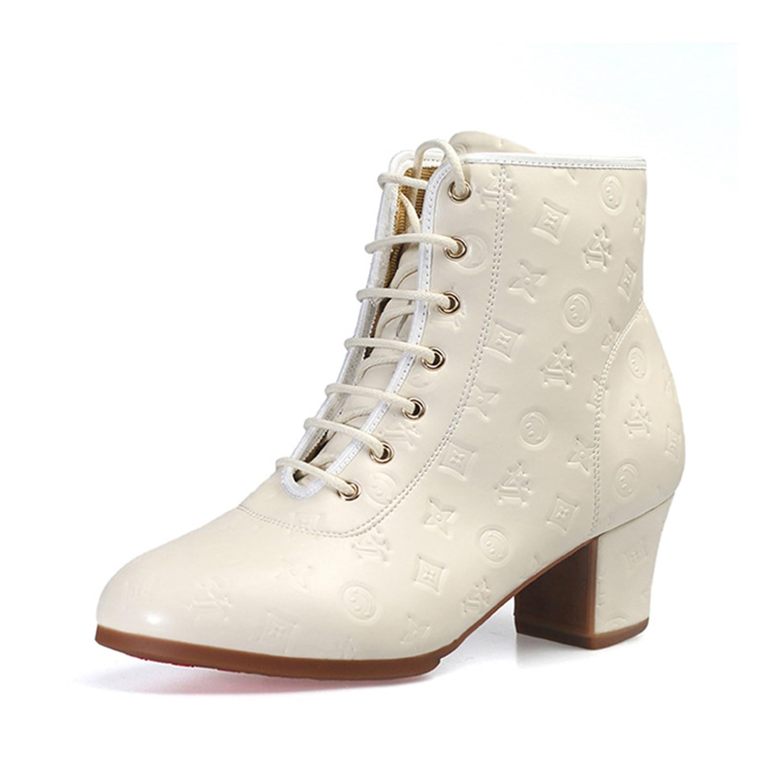 Scarpe da Ballo Latino Scarpe da Ballo da Donna Stivaletti Corti Suola in Gomma Scarpe da Ballo quadrate Antiscivolo Scarpe da Ballo for Prestazioni Professionali Scarpe da Ballo da Sala