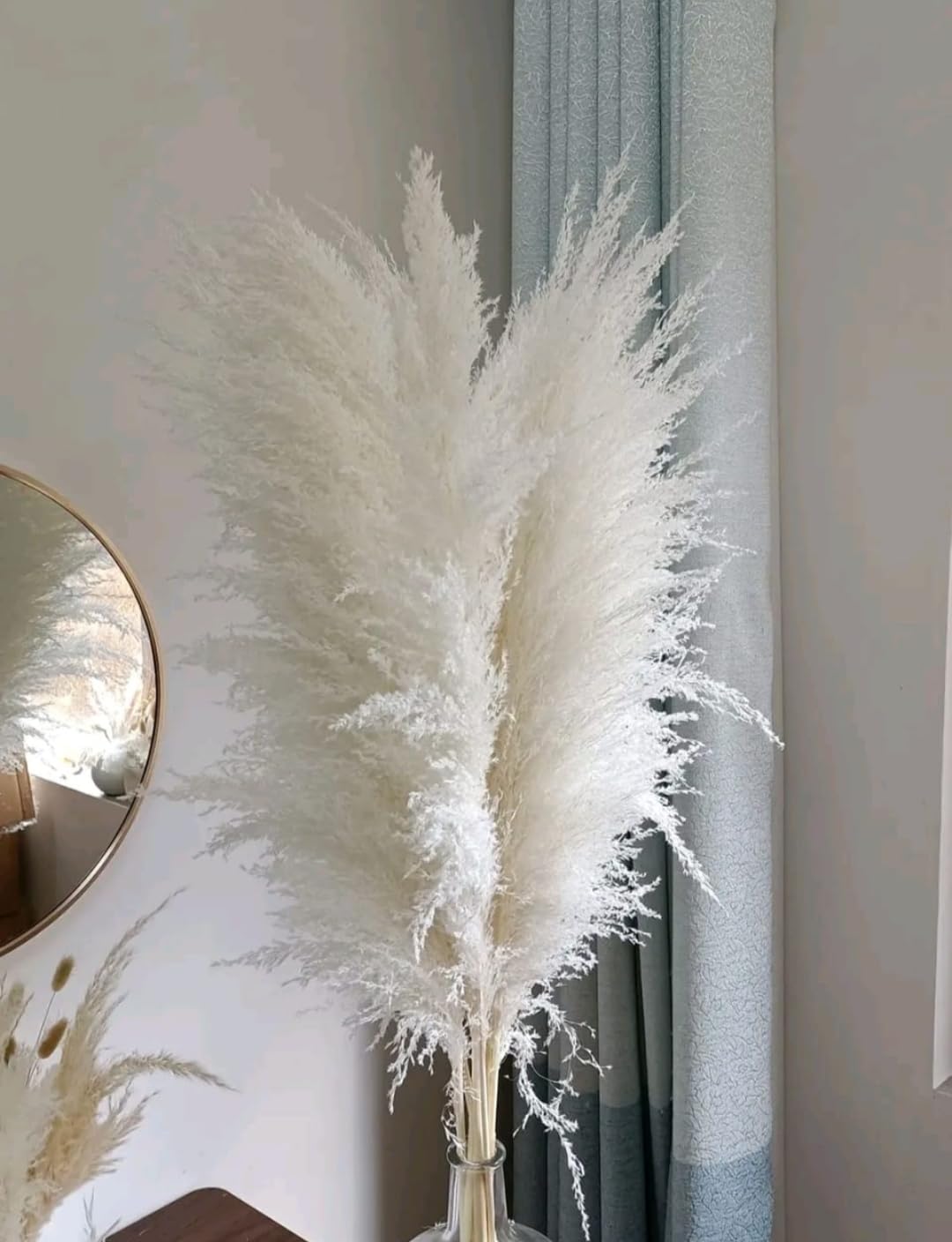 Large Natural Dried Pampas Grass Stems, White Fluffy Plumes, Home Decor Arrangement, 55 cm-picture-18