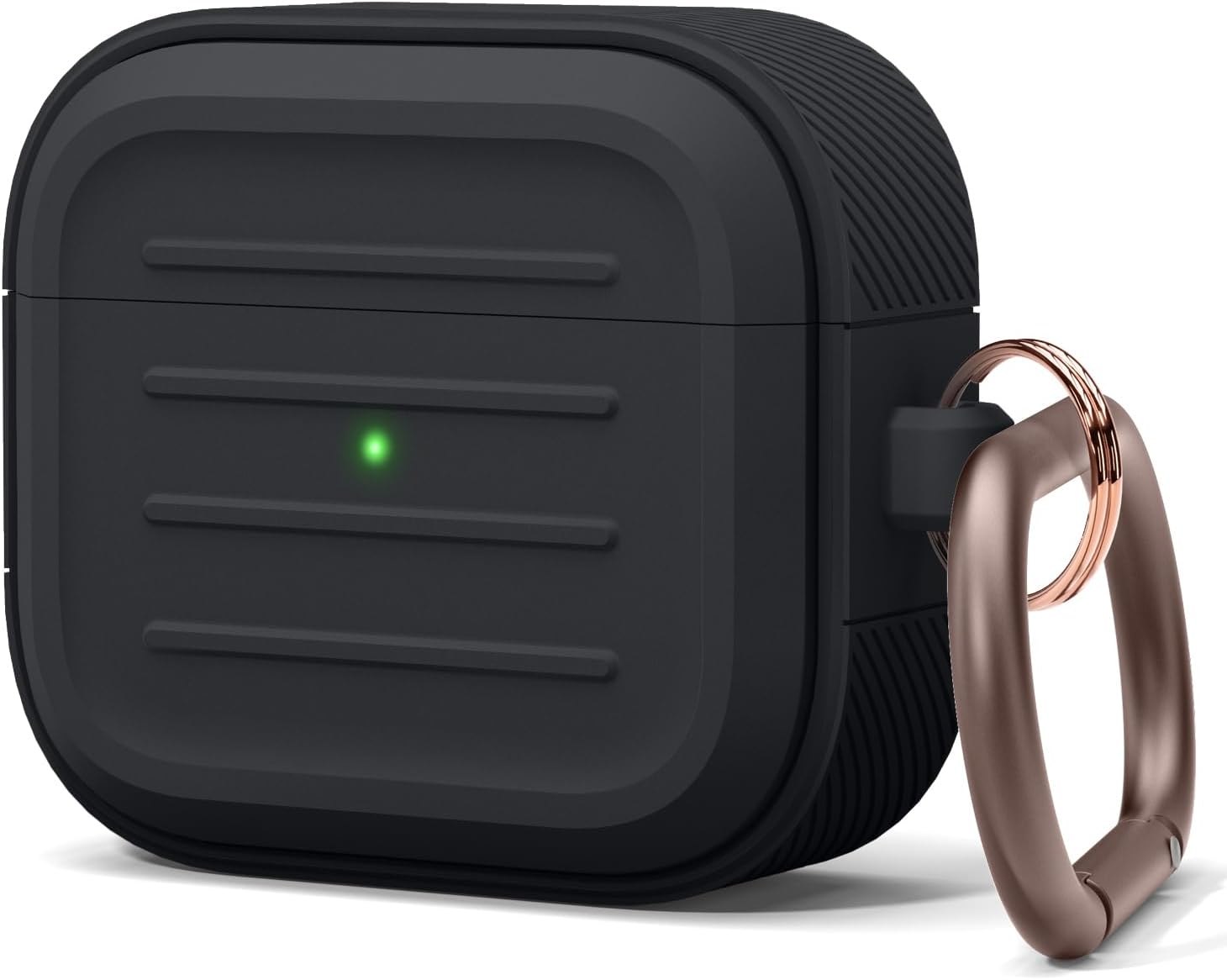 Armor Case Compatible with AirPods 3rd Generation Case - Compatible with AirPods 3 Case, Carabiner Included, Supports Wireless Charging, Shock Resistant, Easily Cleaned, Full Protection (Black)