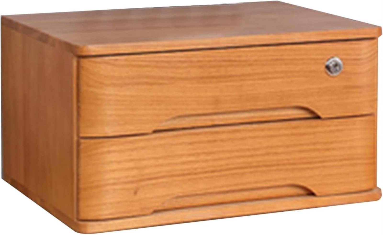 noxozoqm Multi-Layer Drawer Storage Box, Solid Wood Flat File Cabinet With Lockable, A4 Treatment Storage Cabinet For Home Desktop Office(Color:A,Size:2 drawer)