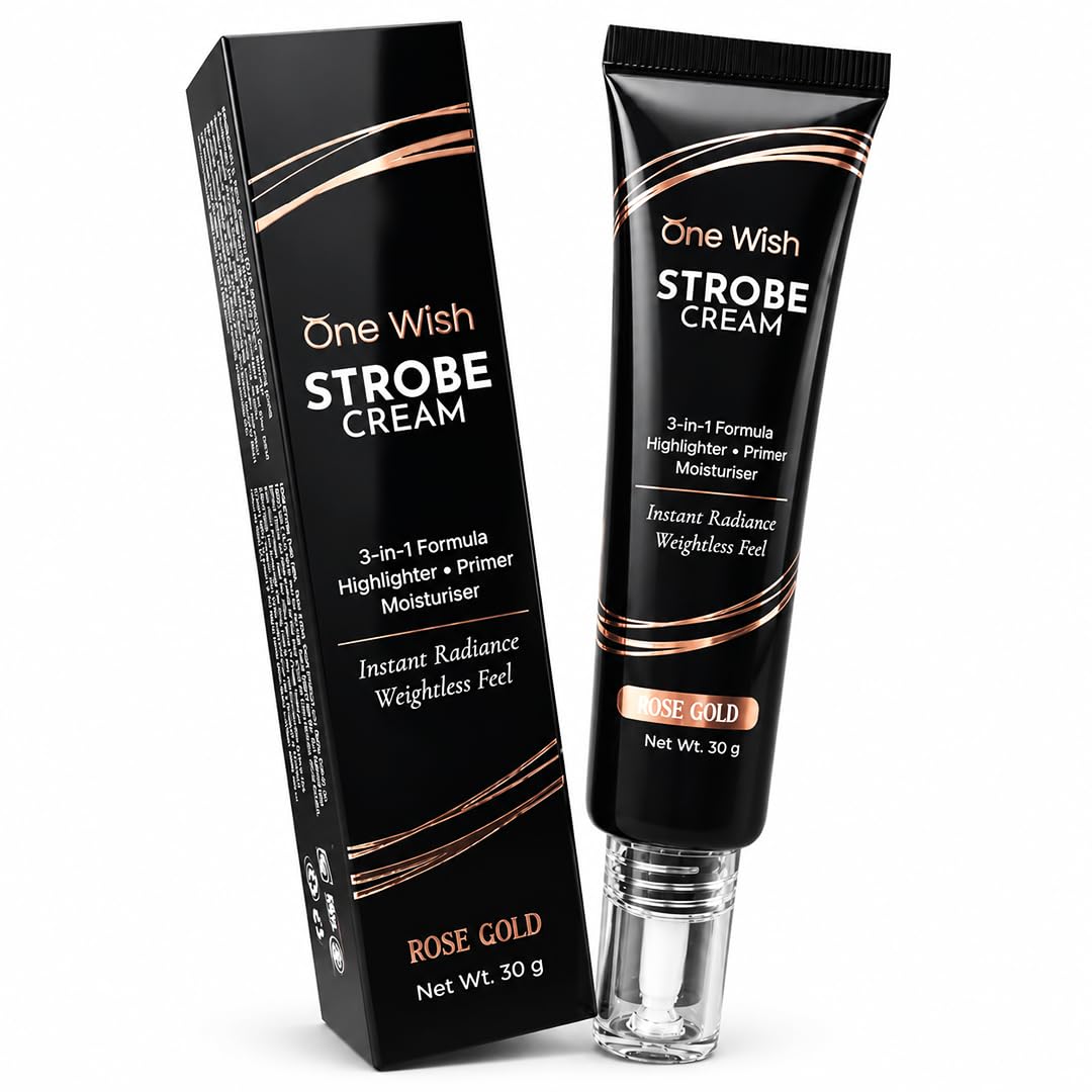 One Wish Strobe Cream Rose Gold, 30g | 3-in-1 Primer, Highlighter & Moisturizer | Illuminating Makeup Base for Instant Dewy Glow-image-34