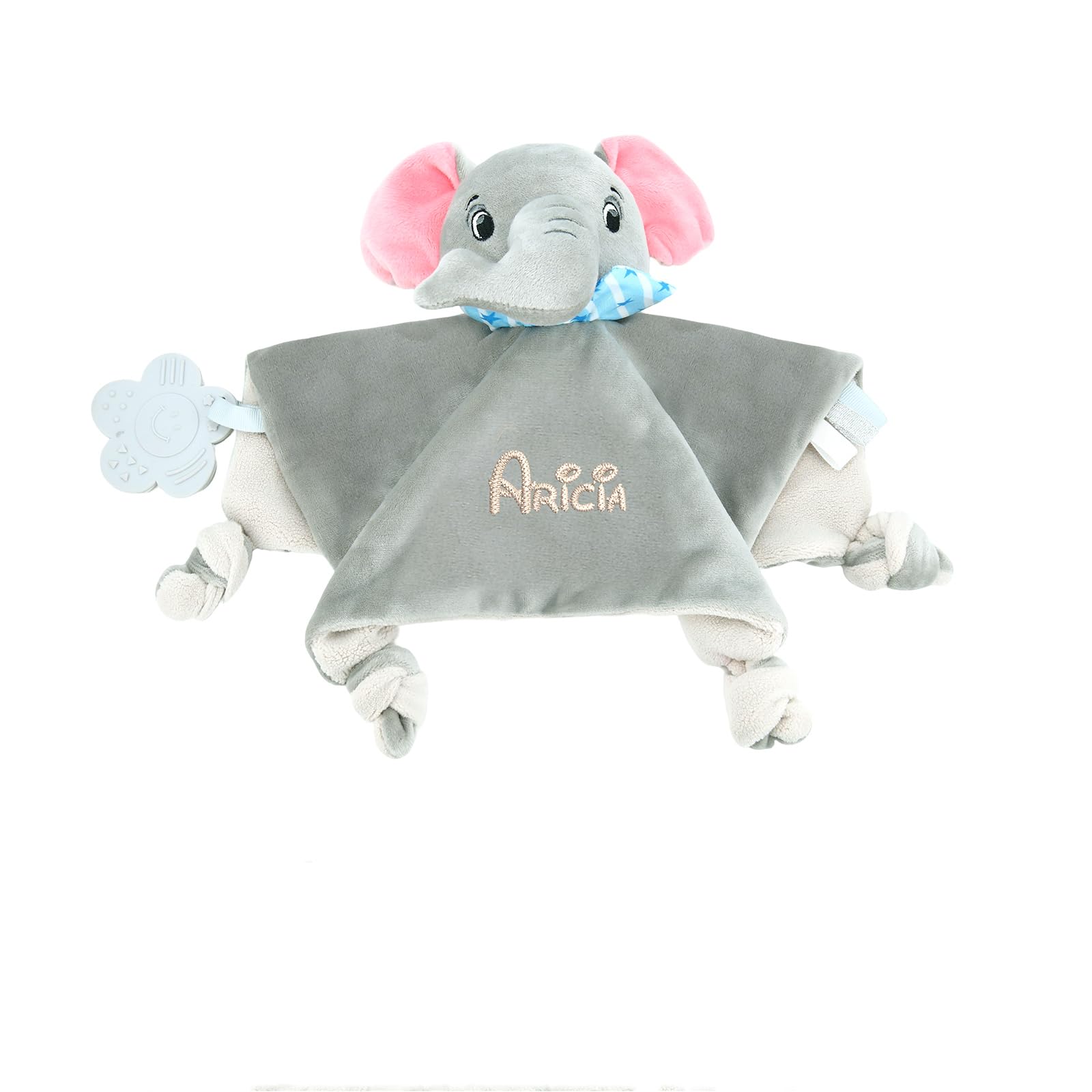 Doudou Neonato Personalizzata con Nome, Morbida Coperta Coccolosa per Neonati, Peluche Coniglio Bambini, Regalo Neonati Maschi e Femmine (C)