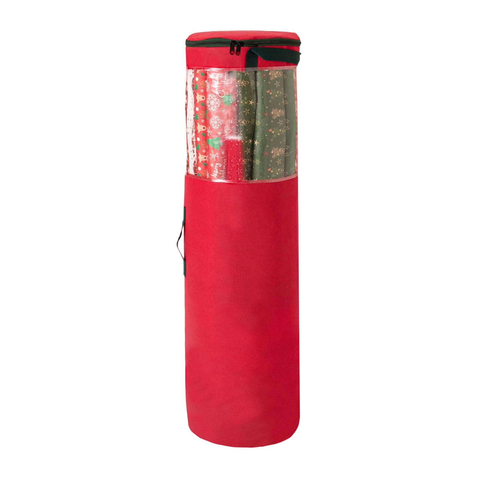 Holiday Present Wrap Storage Bag with Reinforced Pulls PVC Substance Dusttight Closet Planner Christmas Wrapping Paper Storage Bag