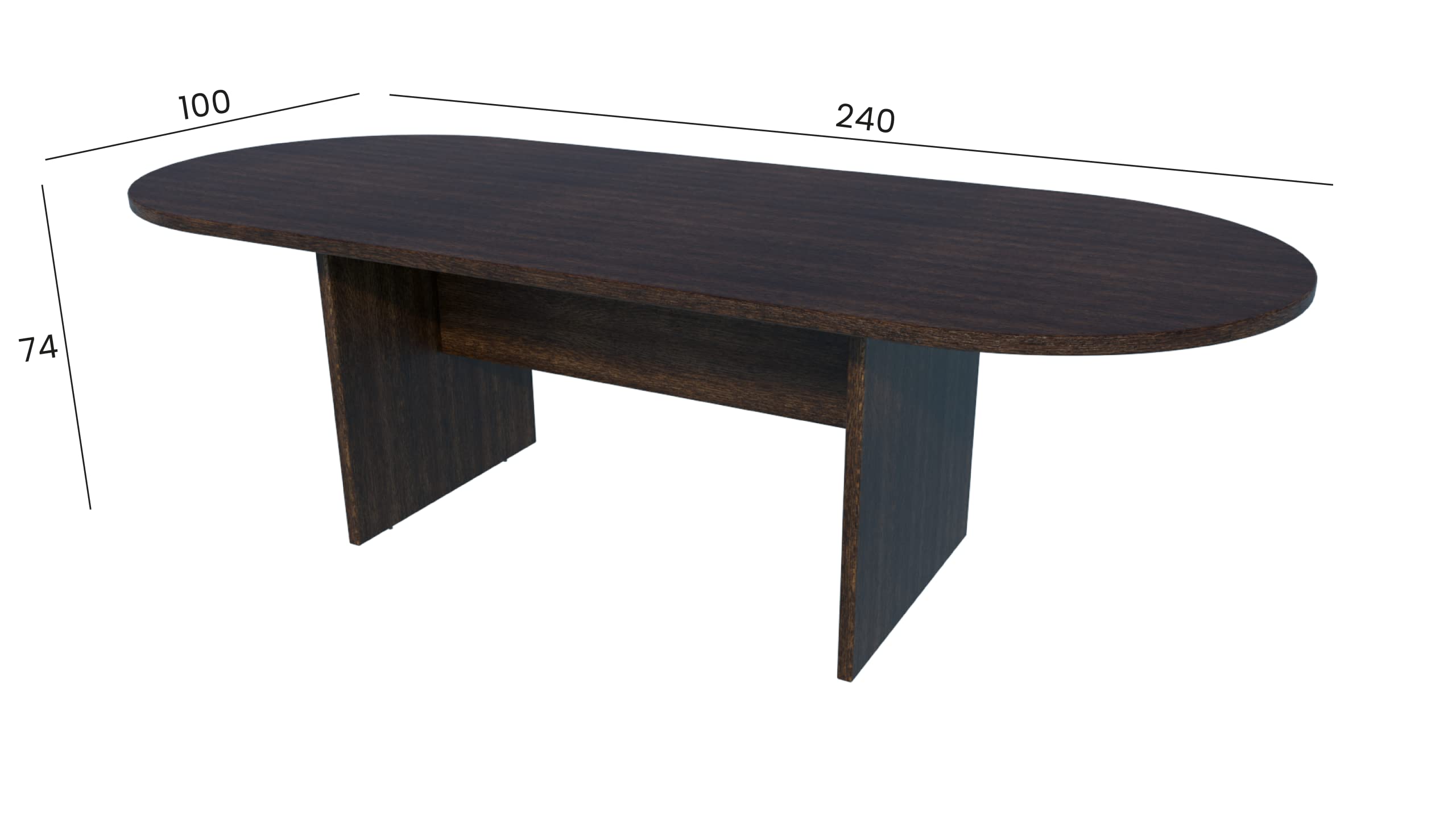 Euromof Mesa de Juntas Ovalada. 240x100 cm. Color Wengué