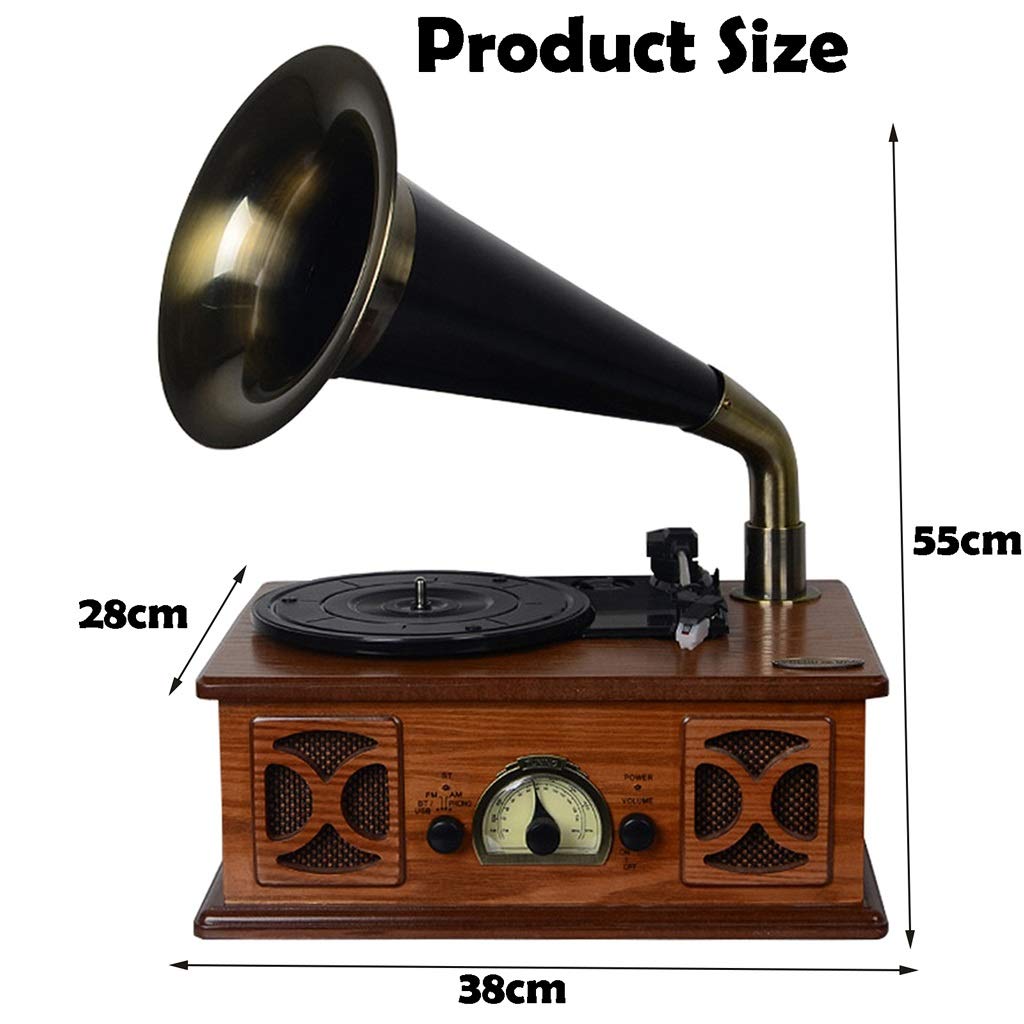 Giradischi fonografico con Altoparlanti Stereo, Giradischi Bluetooth, Supporta Uscita RAC, Riproduzione USB e Riproduzione Vinile Adatto per Decorazioni retrò in Soggiorno
