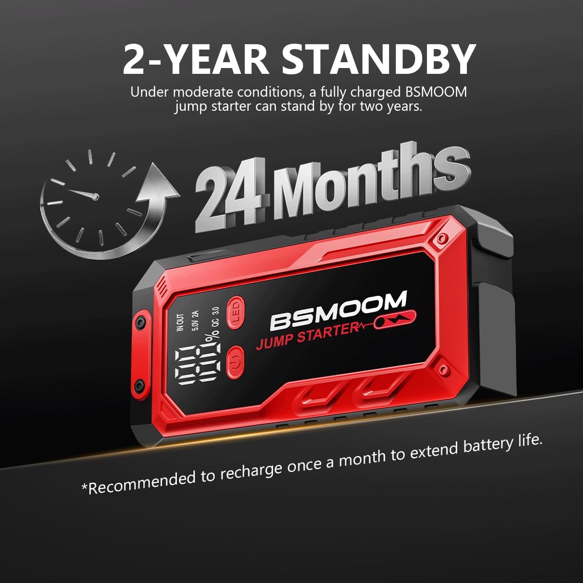 Car Battery Jump Starter Portable, 7000A Peak Battery (for 10.0L Gas or Up to 9.0L Diesel),Portable Booster Power Pack,LCD Display, USB Quick Charge & LED Light