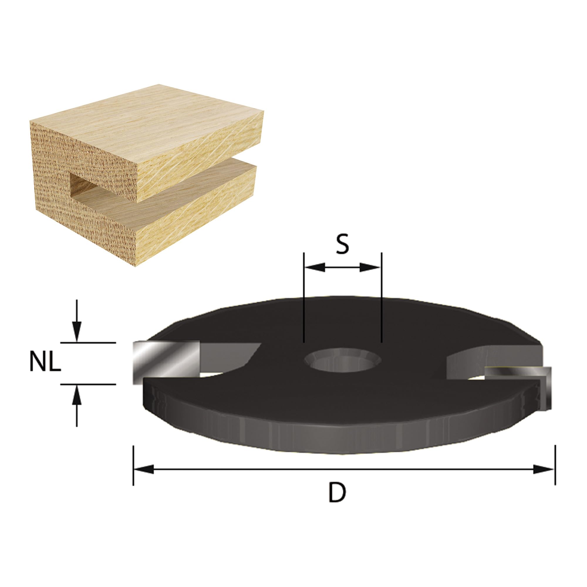 ENT 13951 Scheibennutmesser HW, Durchmesser (D) 40 mm, NL 3 mm, mit Senkbohrung