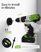 Vista 3 de in Wall Cable Management Kit for Wall Mounted TV, Slim Round Wall Cable Pass Through with Hole Saw Drill Attachment for Easy Installation, White