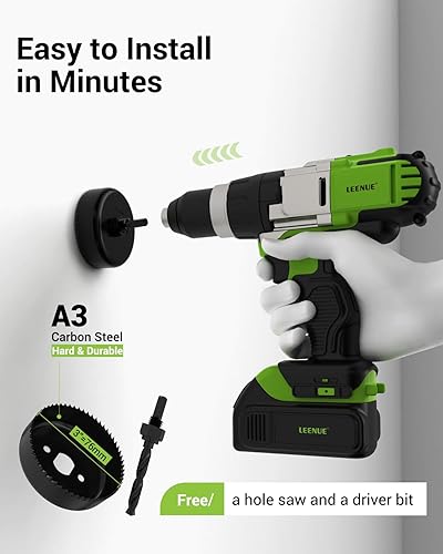 Miniatura 3 de in Kit de gestión de cables de pared para TV montado en la pared, cable delgado de pared redondo que pasa a través con accesorio de taladro de