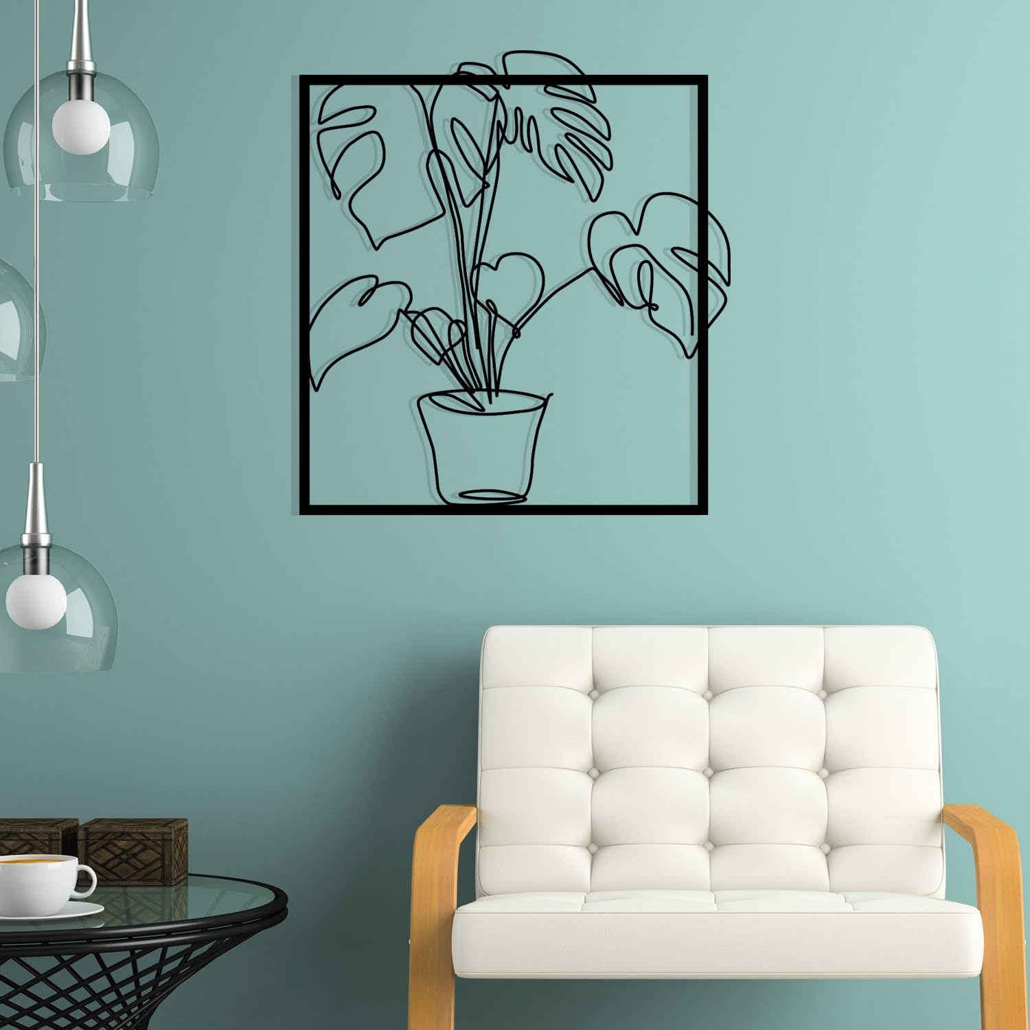 Stylish Black Decorative Metal Wall Accessory, 49 x 53 cm, 100% Metal, 1.2 mm Thickness, Perfect for Modern Home Decor & Unique Wall Art