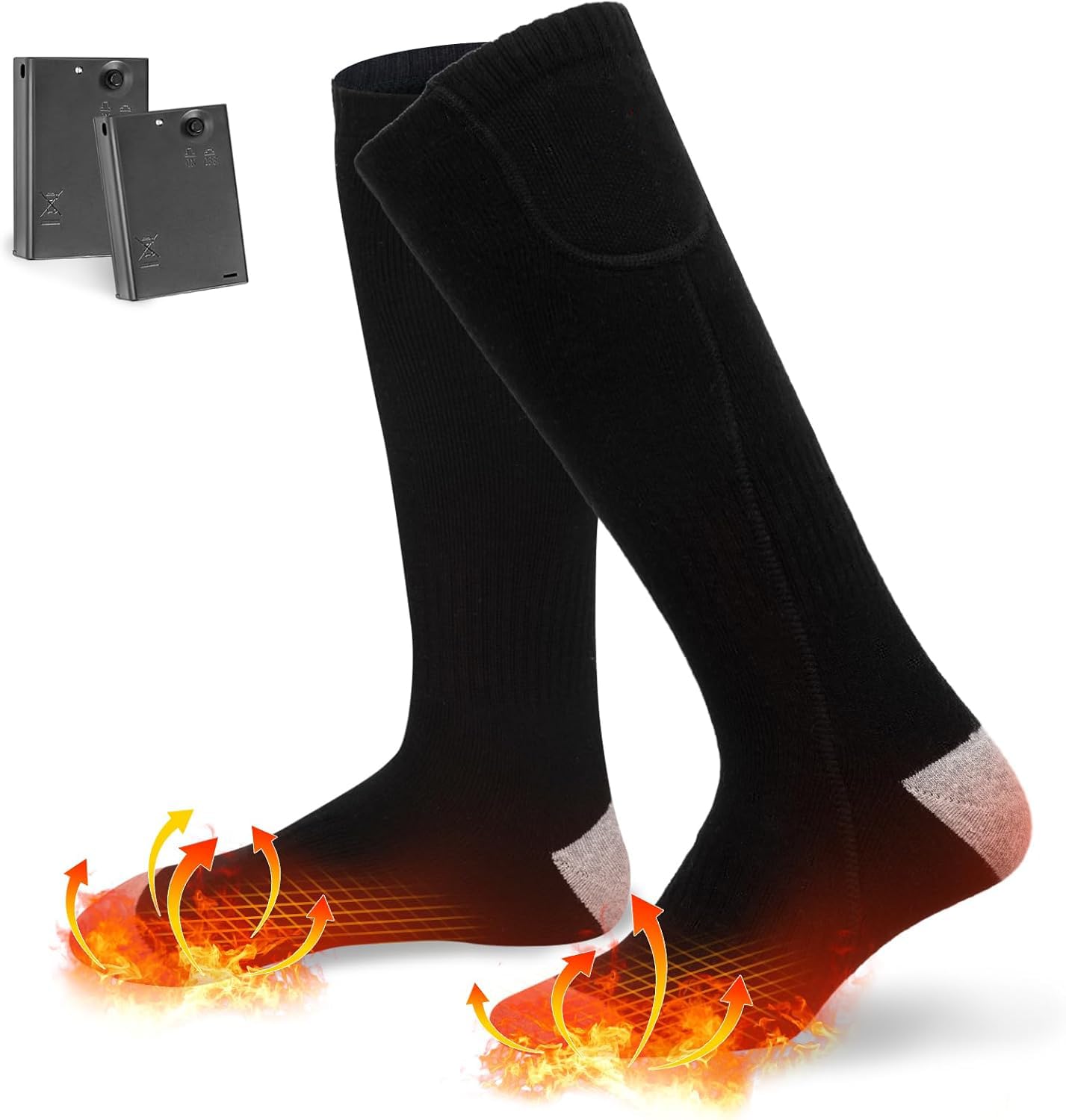 Homodoskey Heated Socks for Men Women, Battery Heated Socks, Electric Heated Socks for Camping Fishing Cycling Skiing Skating Hunting Hiking