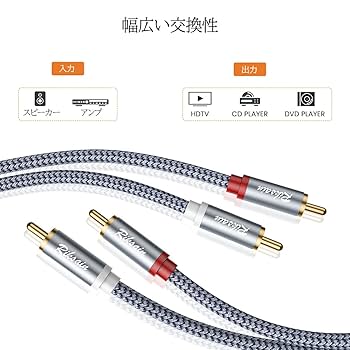 Amazon | RCAケーブル RIKSOIN 2RCA-2RCA (赤/白) オス-オス RCA