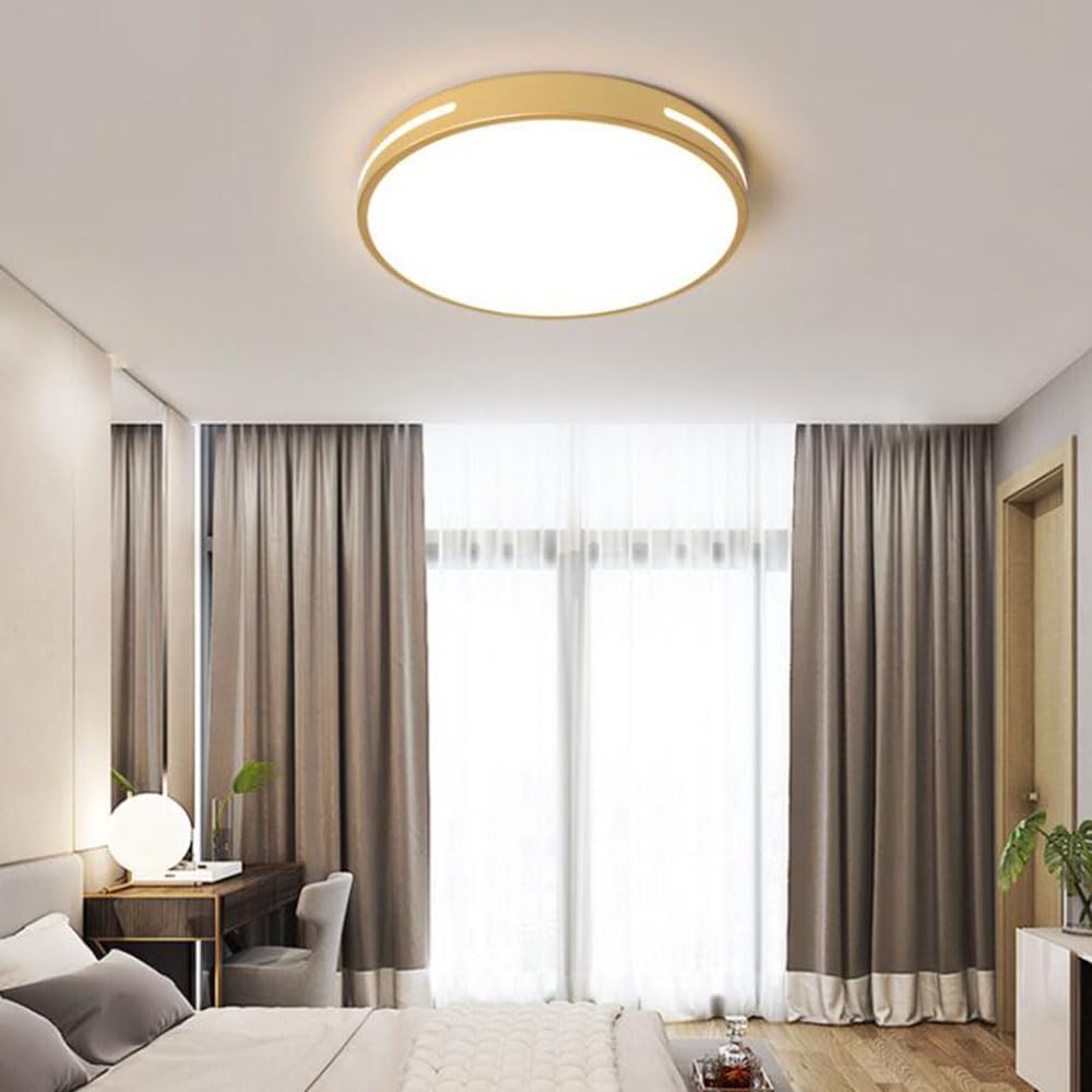 Okrągła Płaska Lampa Sufitowa Nowoczesne Oświetlenie Sufitowe Z Płynnym Przyciemnianiem Lekkie, Luksusowe Lampy Sufitowe LED Z Oprawami Oświetleniowymi Zdalnie Sterowanymi Do Sypialni, Kuchni STVDEDG