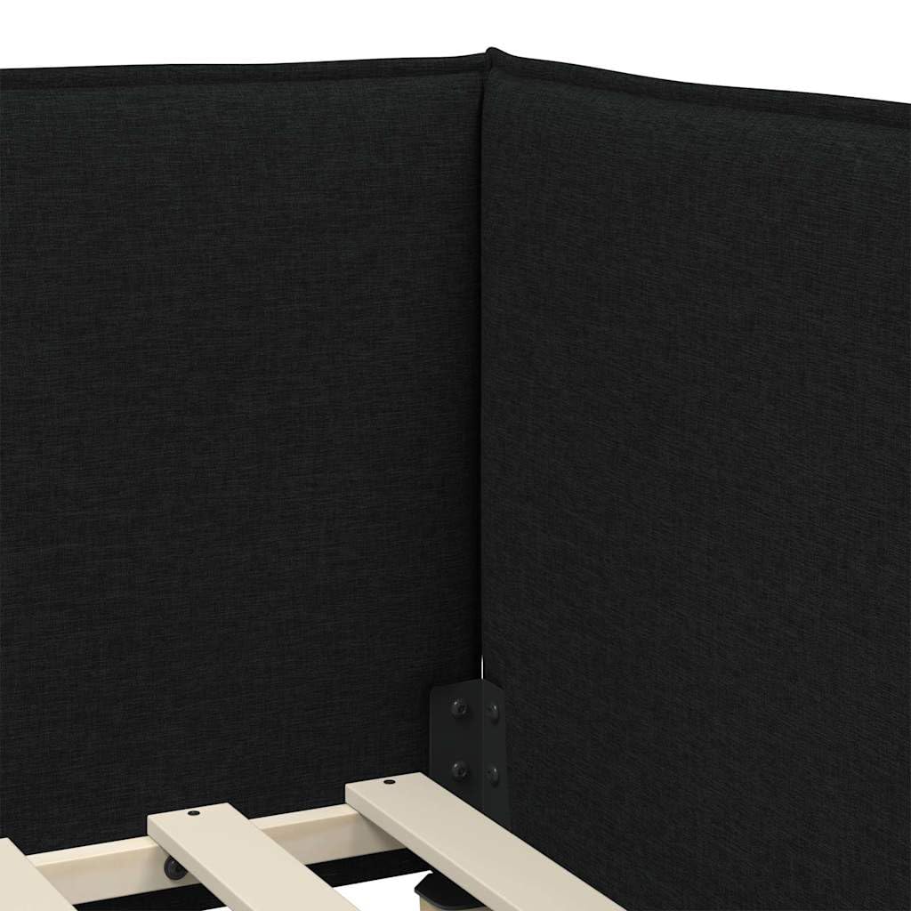 vidaXL Hoekbedframe met hoofdeinde Zwart 90 x 190 cm Stof
